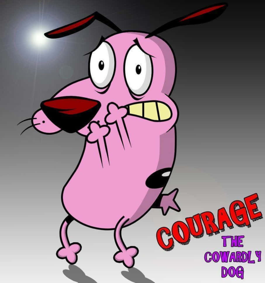 Courage the cowardly dog, pink cartoon dog, wide eyes, SD Phone Wallpaper