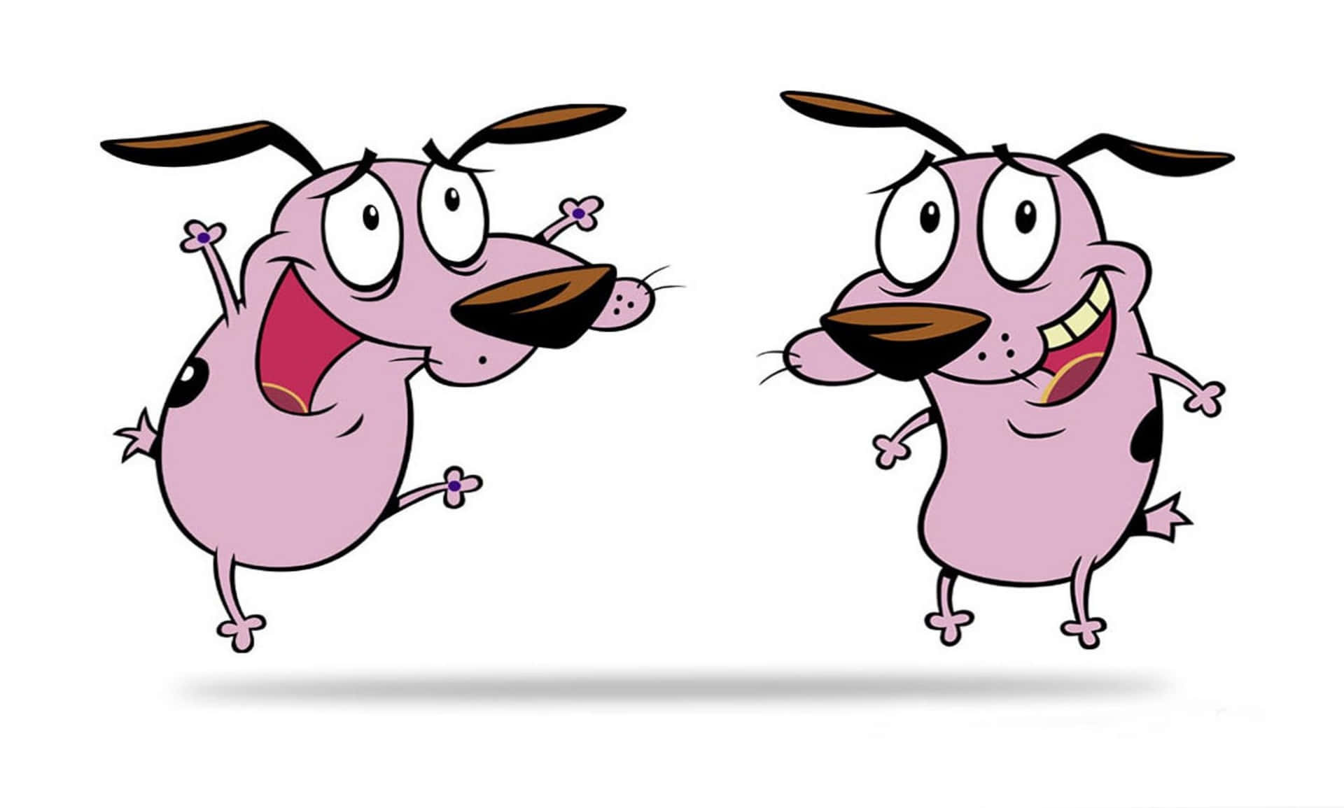 Courage the cowardly dog, pink, cartoon, Full HD Desktop Wallpaper