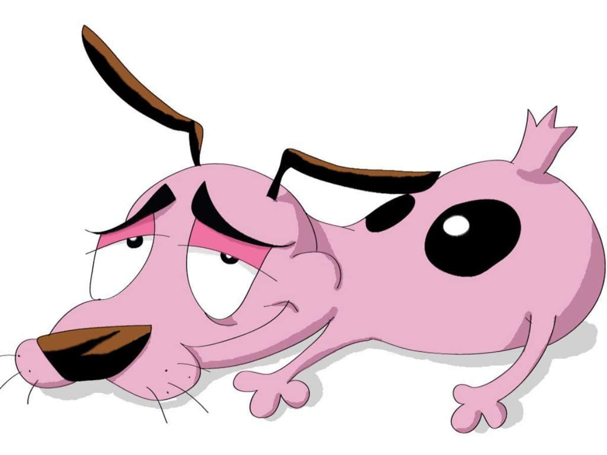 Courage the cowardly dog, pink dog, black spots, SD Desktop Wallpaper