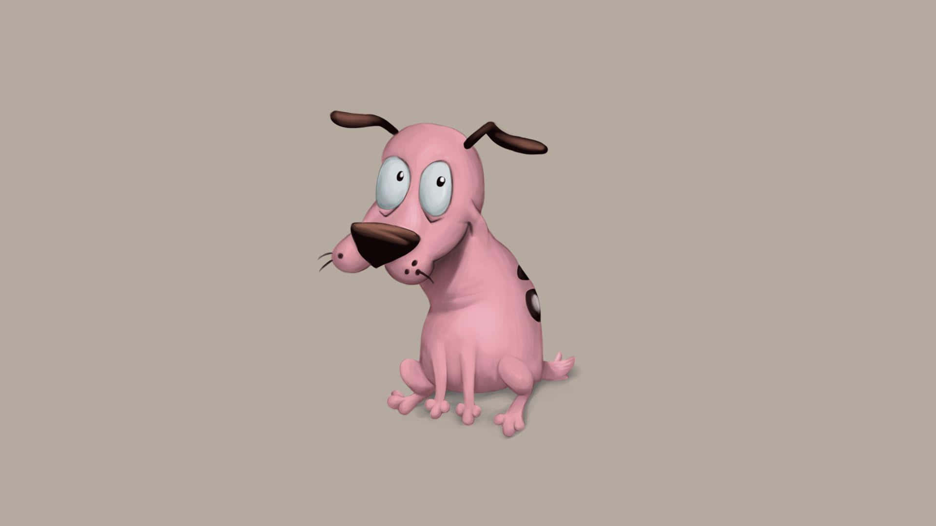 Courage the cowardly dog, 3D, pink dog, Full HD Desktop Wallpaper