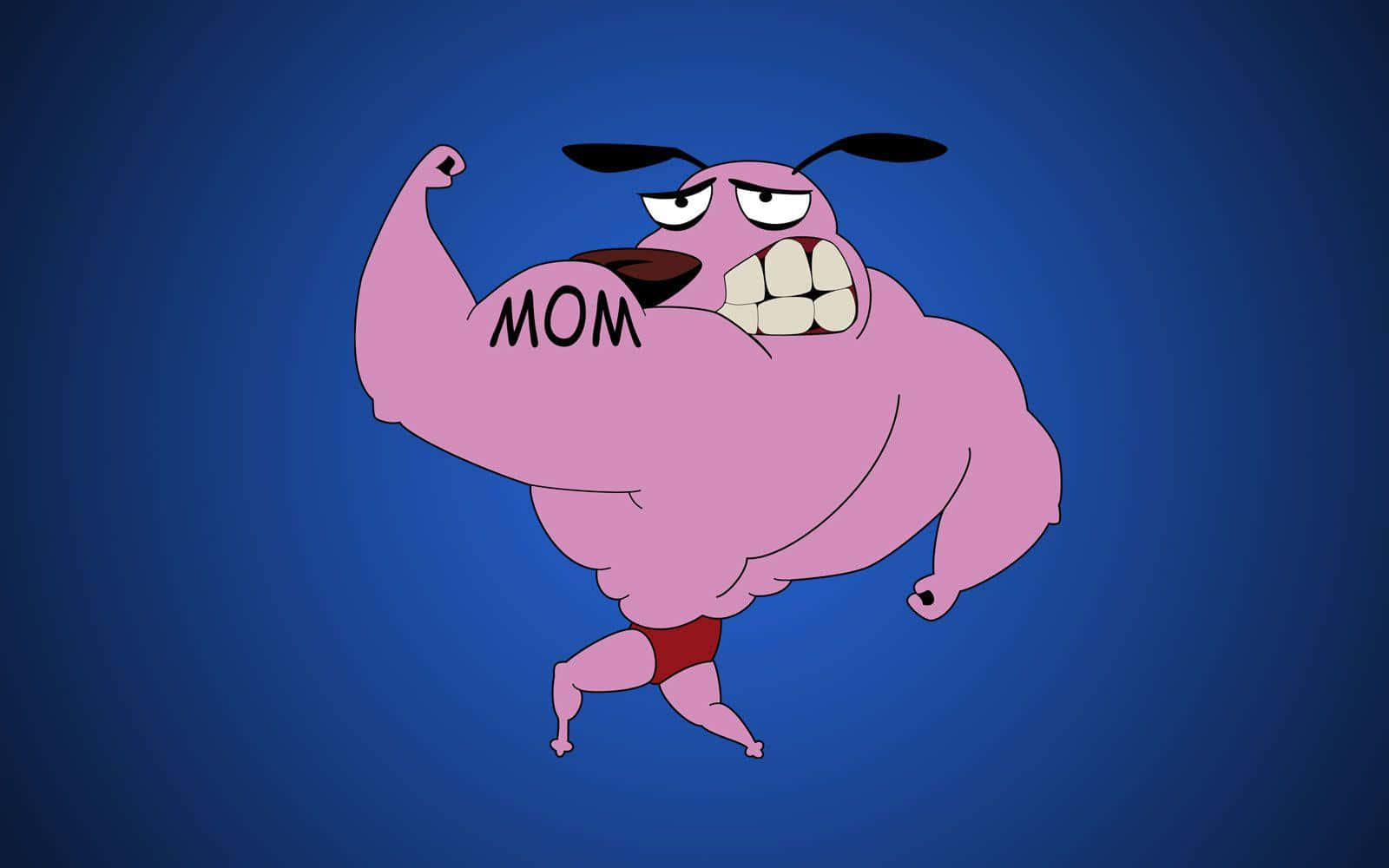 Courage the cowardly dog, pink cartoon character, MOM tattoo, HD Desktop Wallpaper
