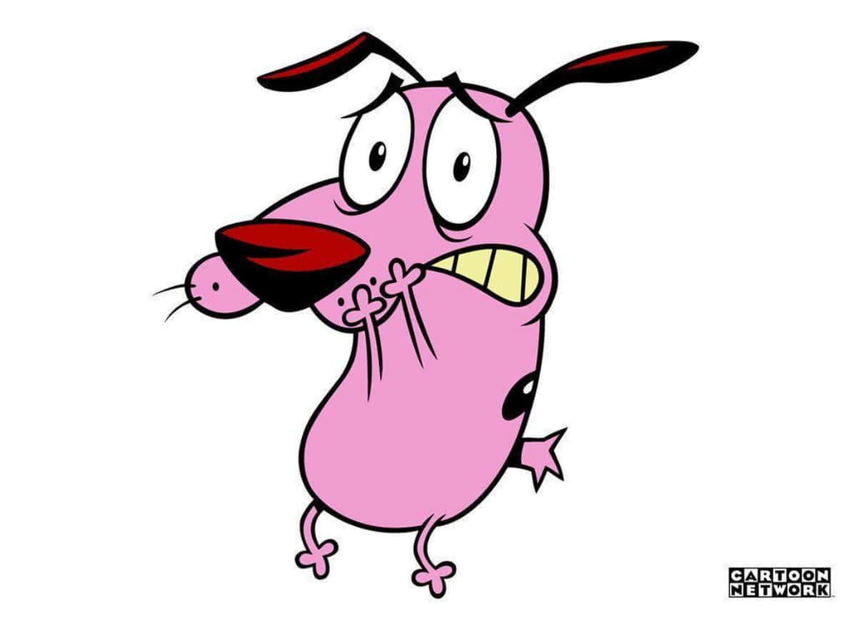 Courage the Cowardly Dog, pink dog, wide eyes, SD Desktop Wallpaper