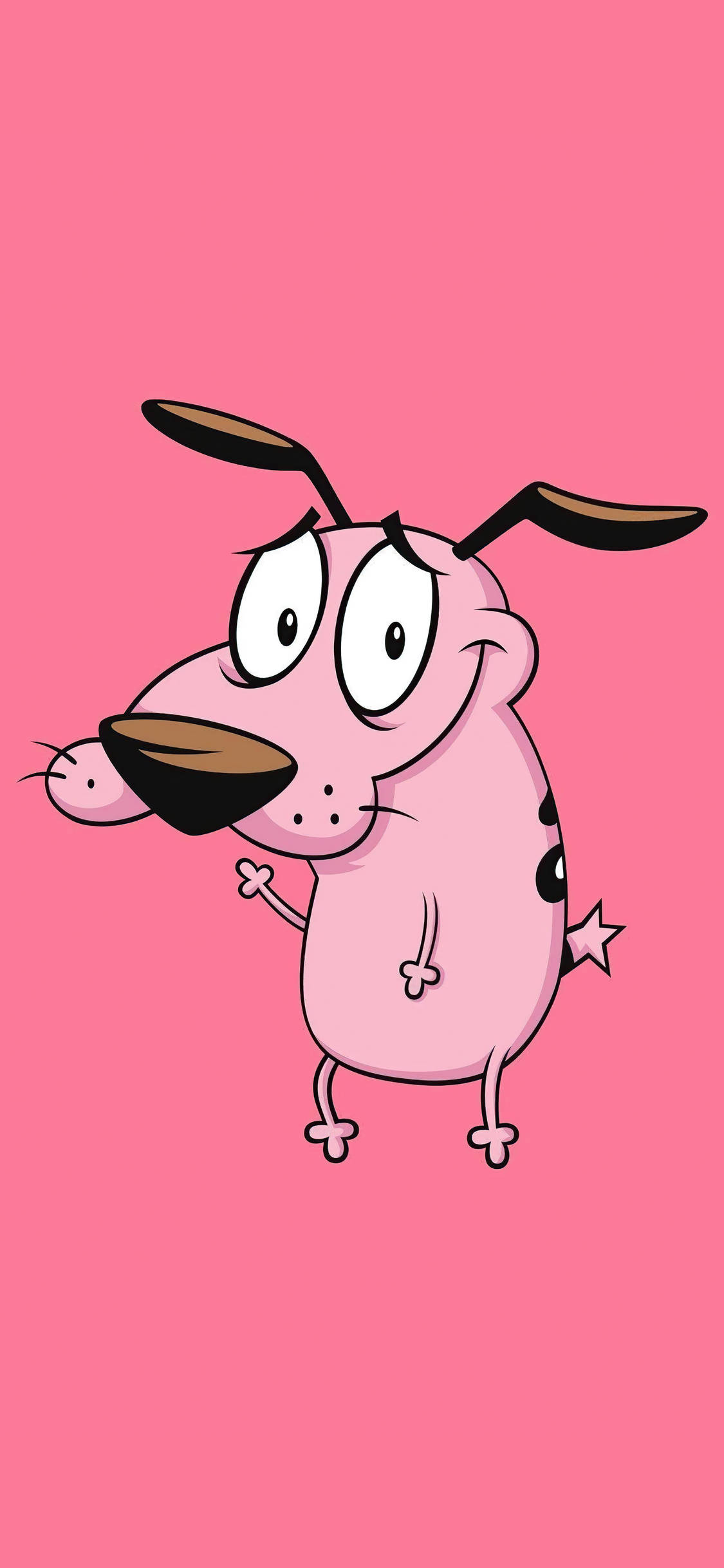 Courage the cowardly dog, iPhone X, pink dog, Full HD Phone Wallpaper