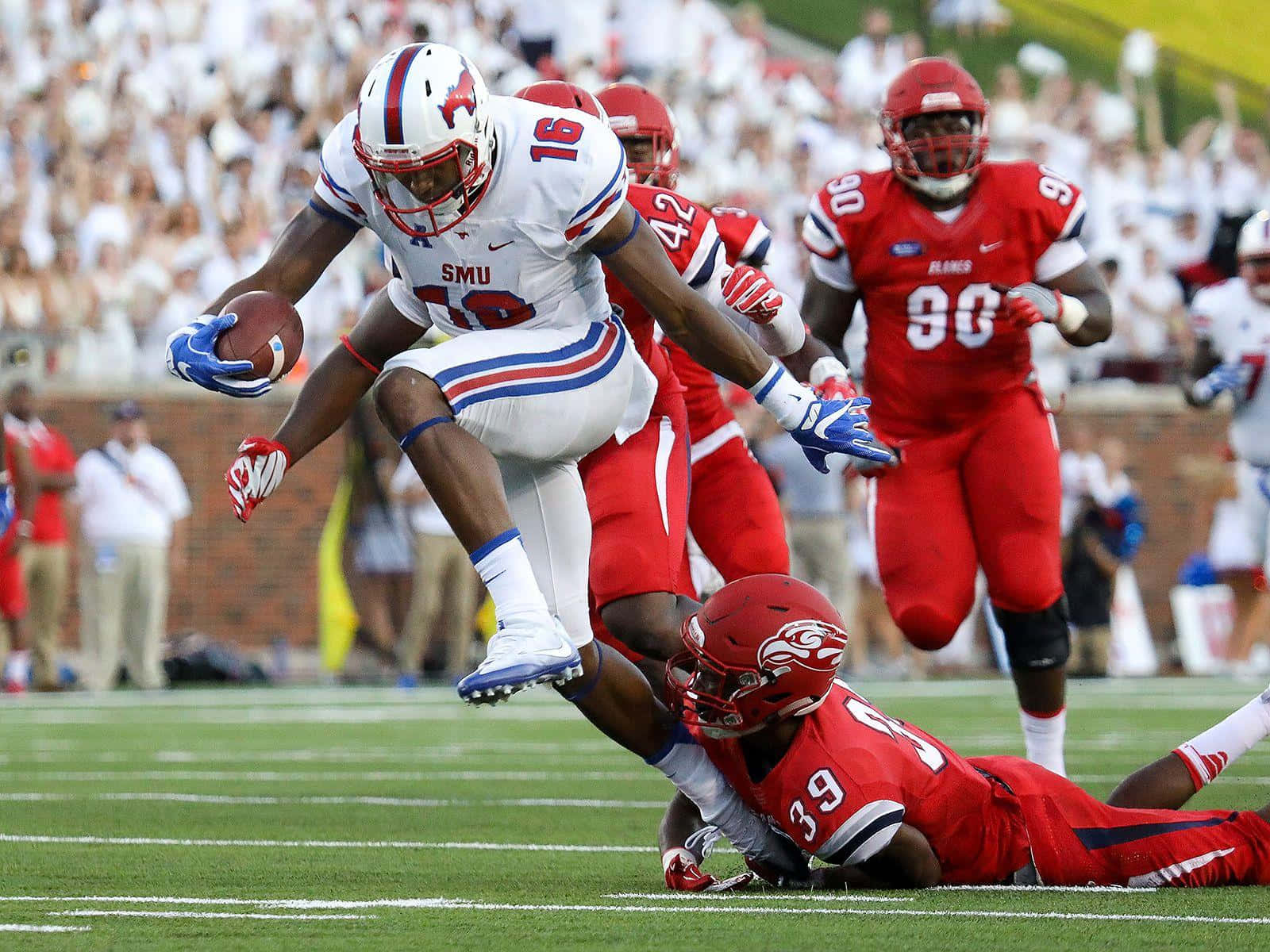 Courtland Sutton, SMU football player, number 16, HD Desktop Wallpaper