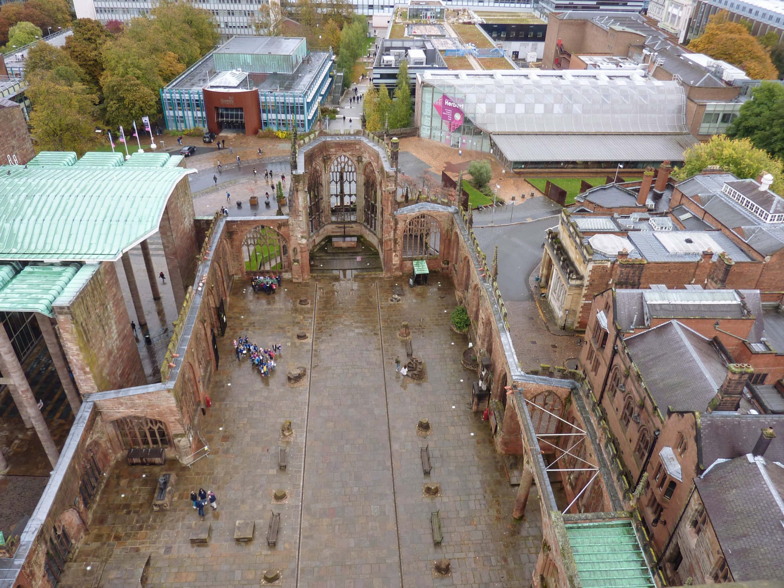 Coventry, sunset, aerial view, 2K Desktop Wallpaper