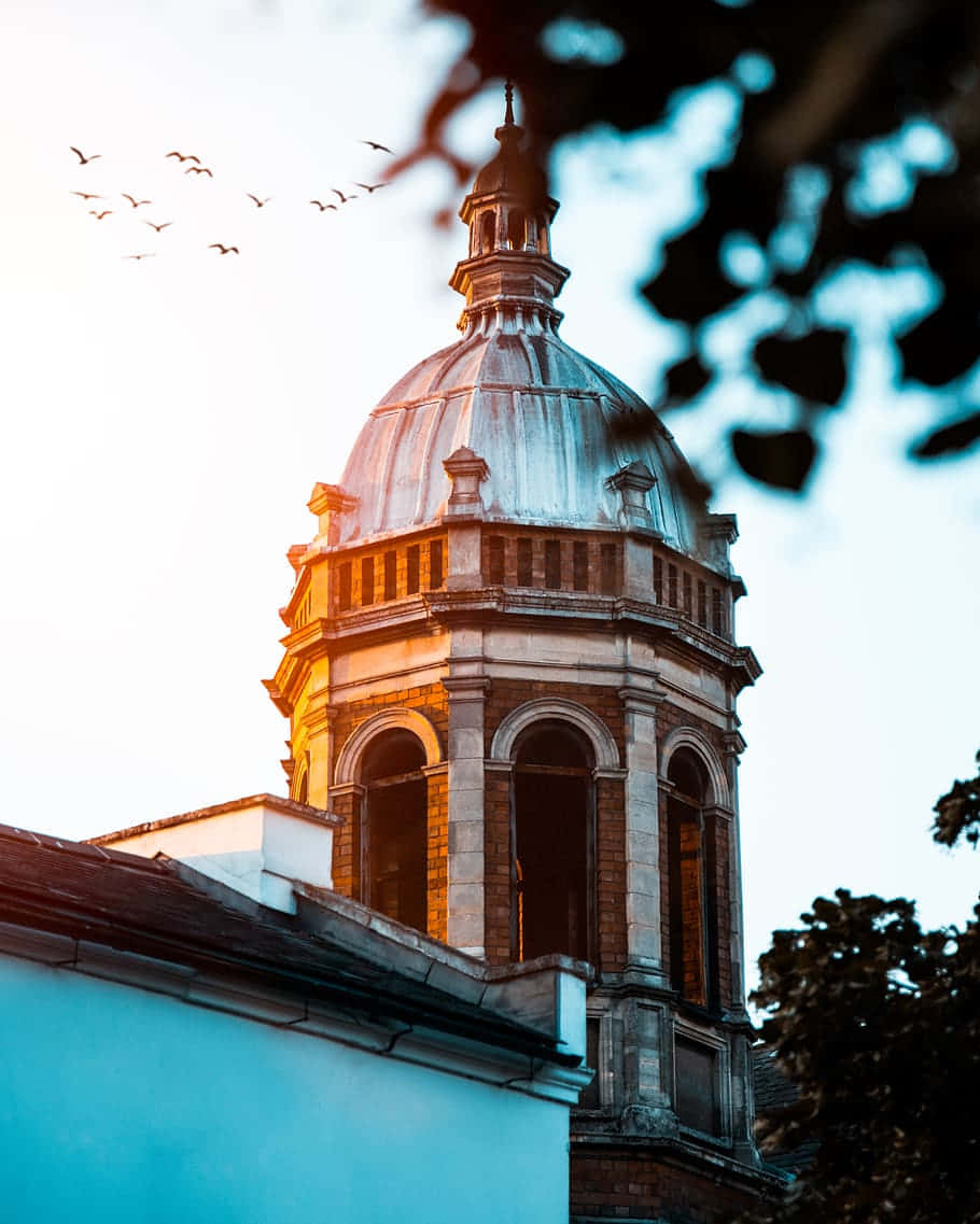 Coventry, historic dome, sunset, SD Phone Wallpaper