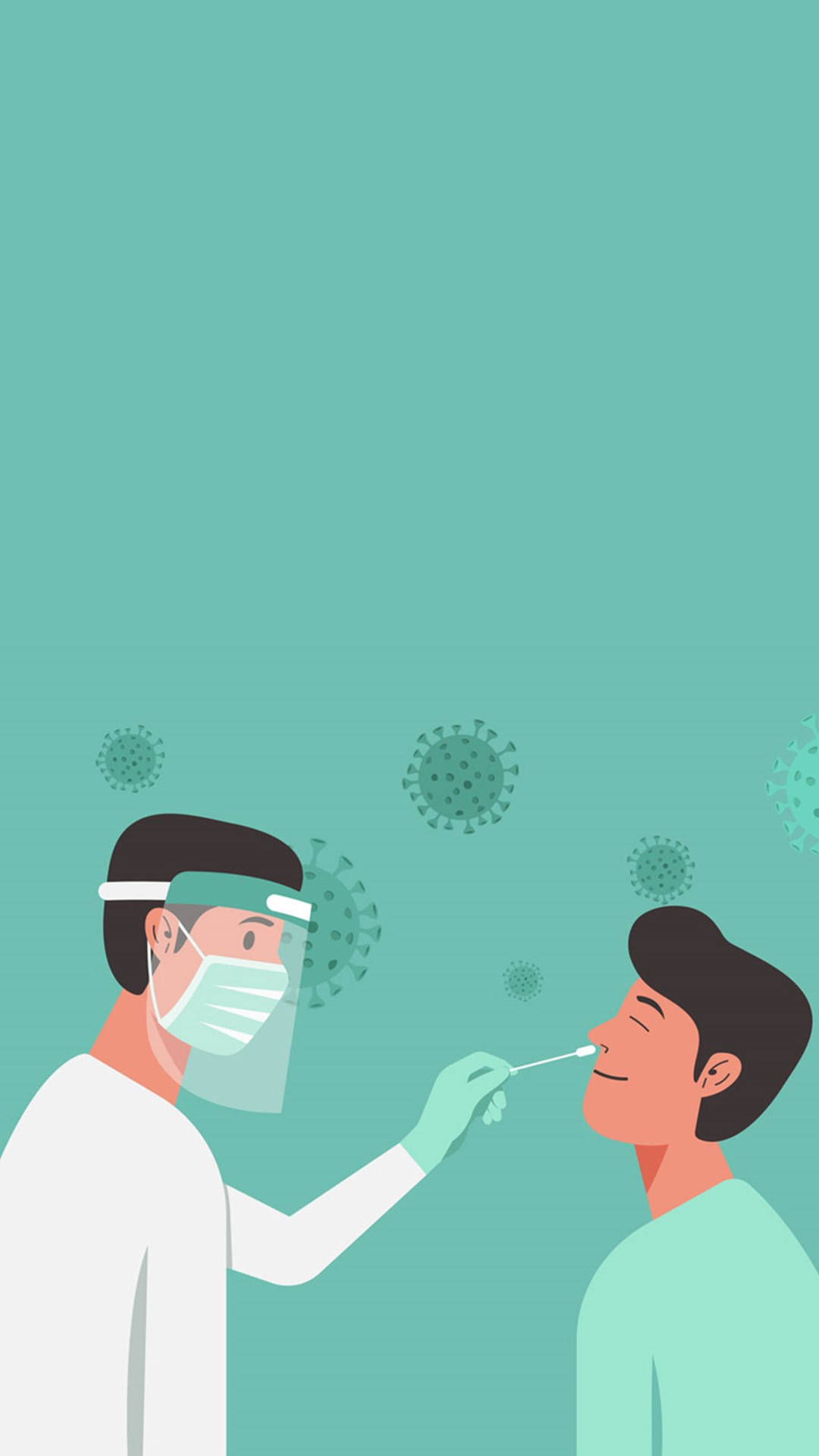 COVID Test Phone, nasal swab test, medical worker, Full HD Phone Wallpaper