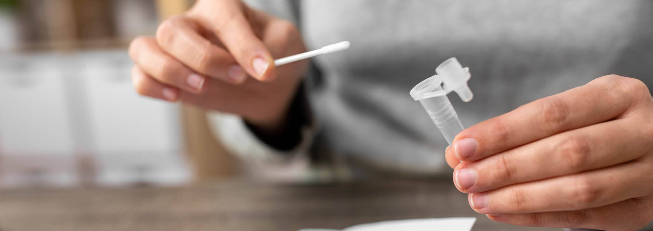 COVID-19 home test, swab, test tube, Full HD Desktop Wallpaper