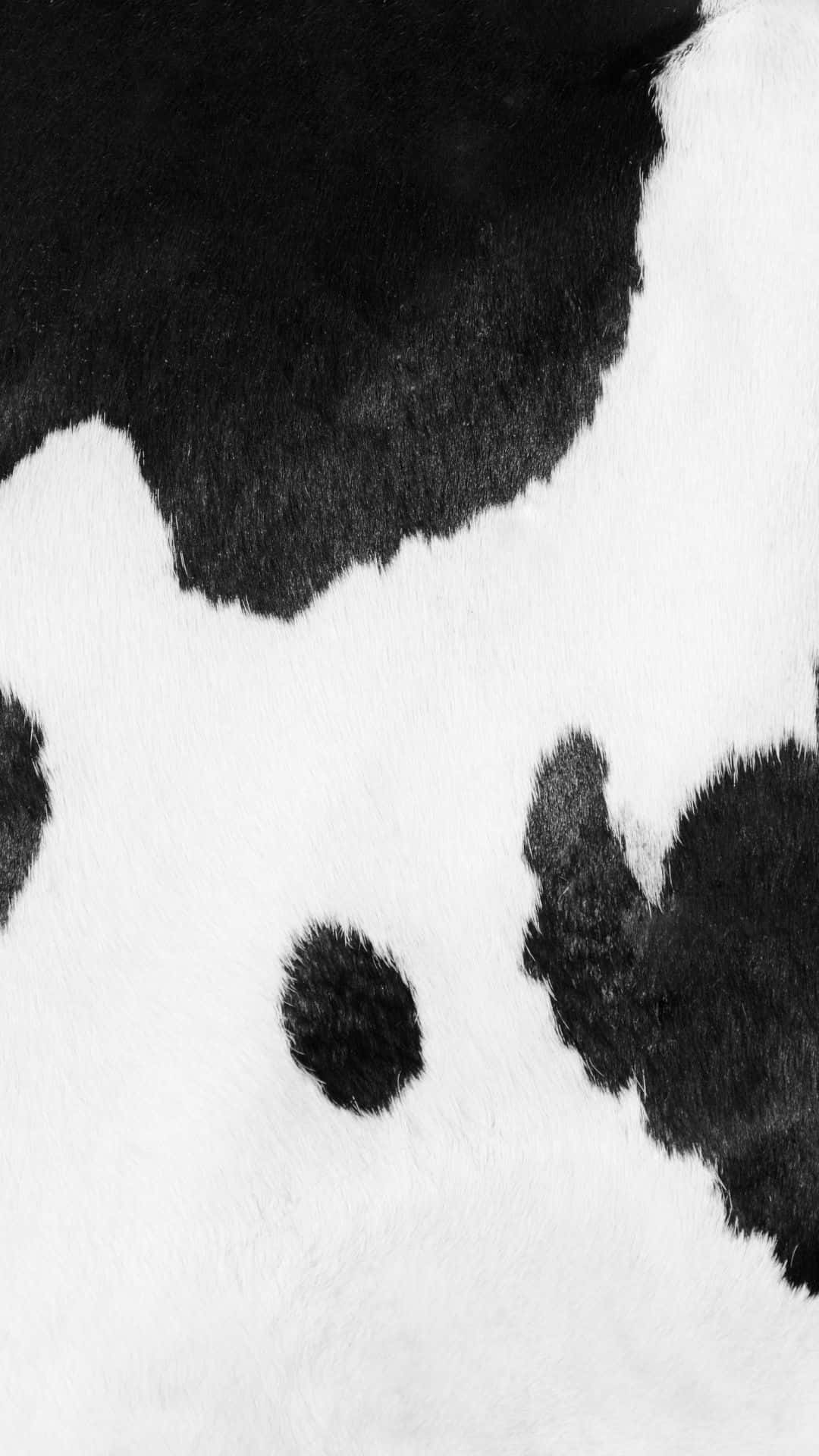cowhide, black and white patches, soft textured fur, Full HD Phone Wallpaper
