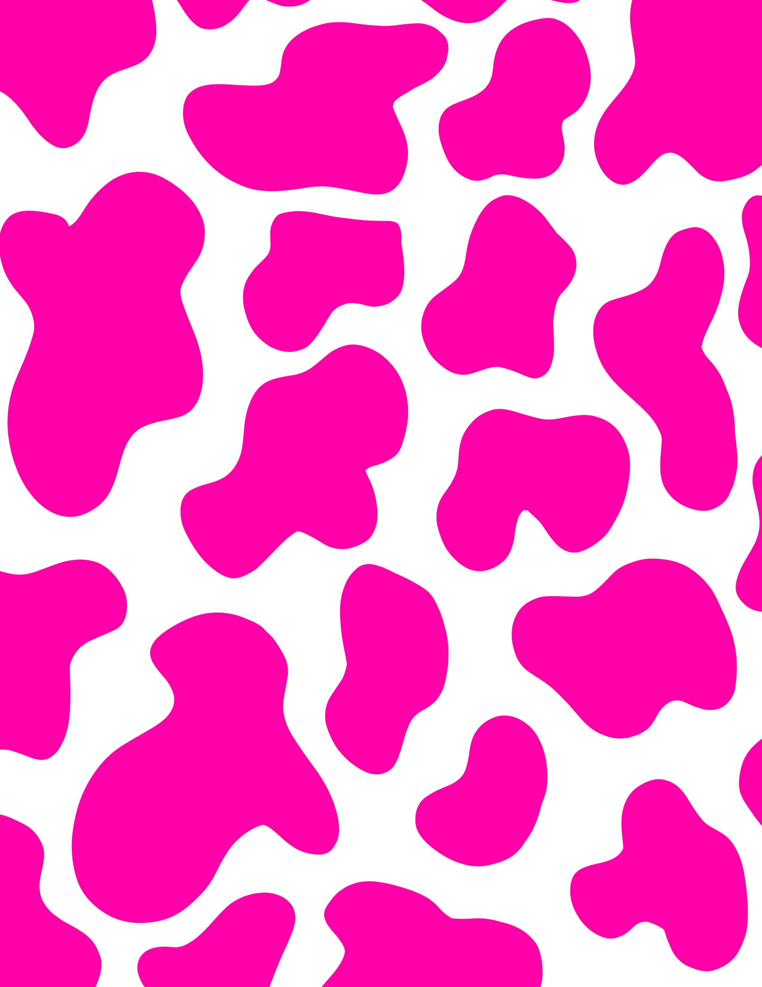 Cow iPhone, vibrant pink, organic shapes, 2K Phone Wallpaper