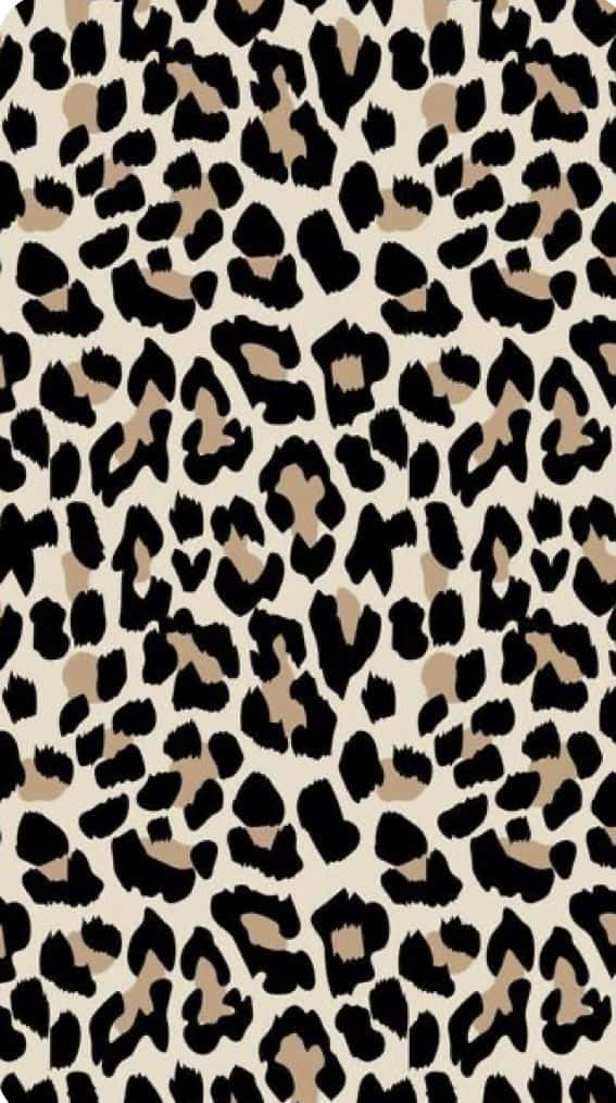 leopard print, black and tan spots, cream background, SD Phone Wallpaper