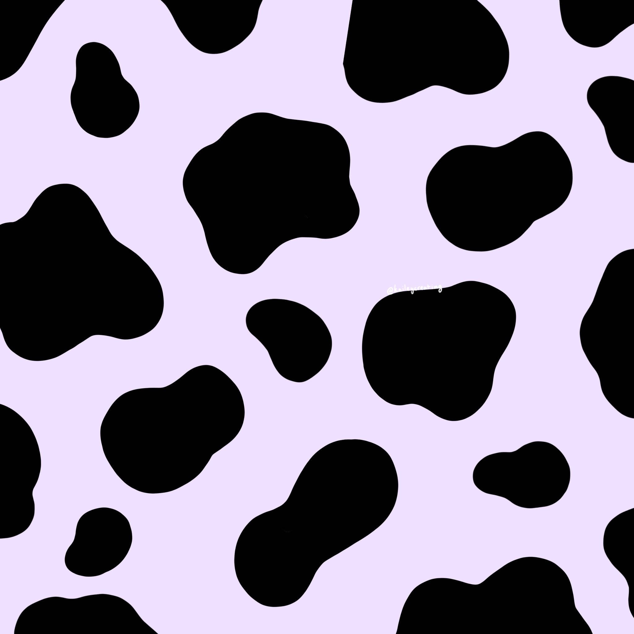 black and purple cow pattern, black organic shapes, soft lavender background, Full HD Desktop Wallpaper