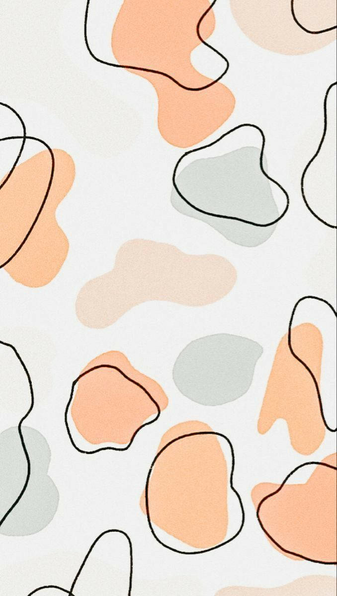 pastel orange, green outlined, cow pattern, SD Phone Wallpaper