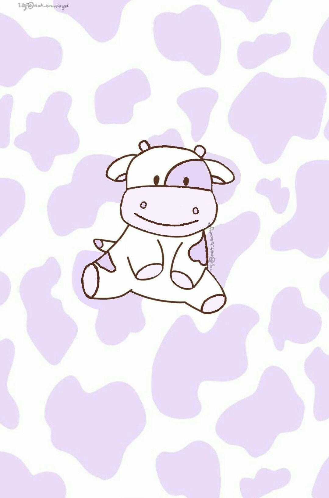 purple cow pattern, cow drawing, lavender, HD Phone Wallpaper