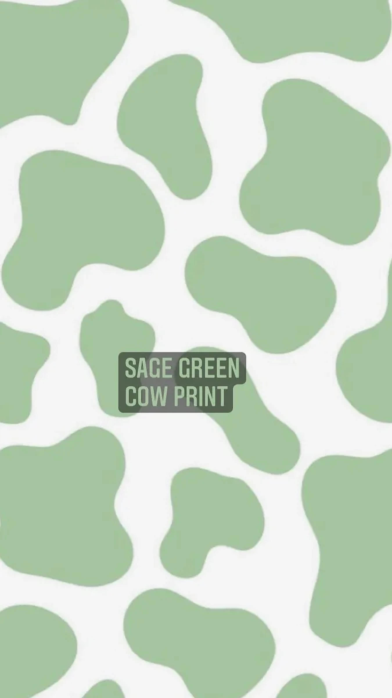 sage green, cow print pattern, white background, Full HD Phone Wallpaper