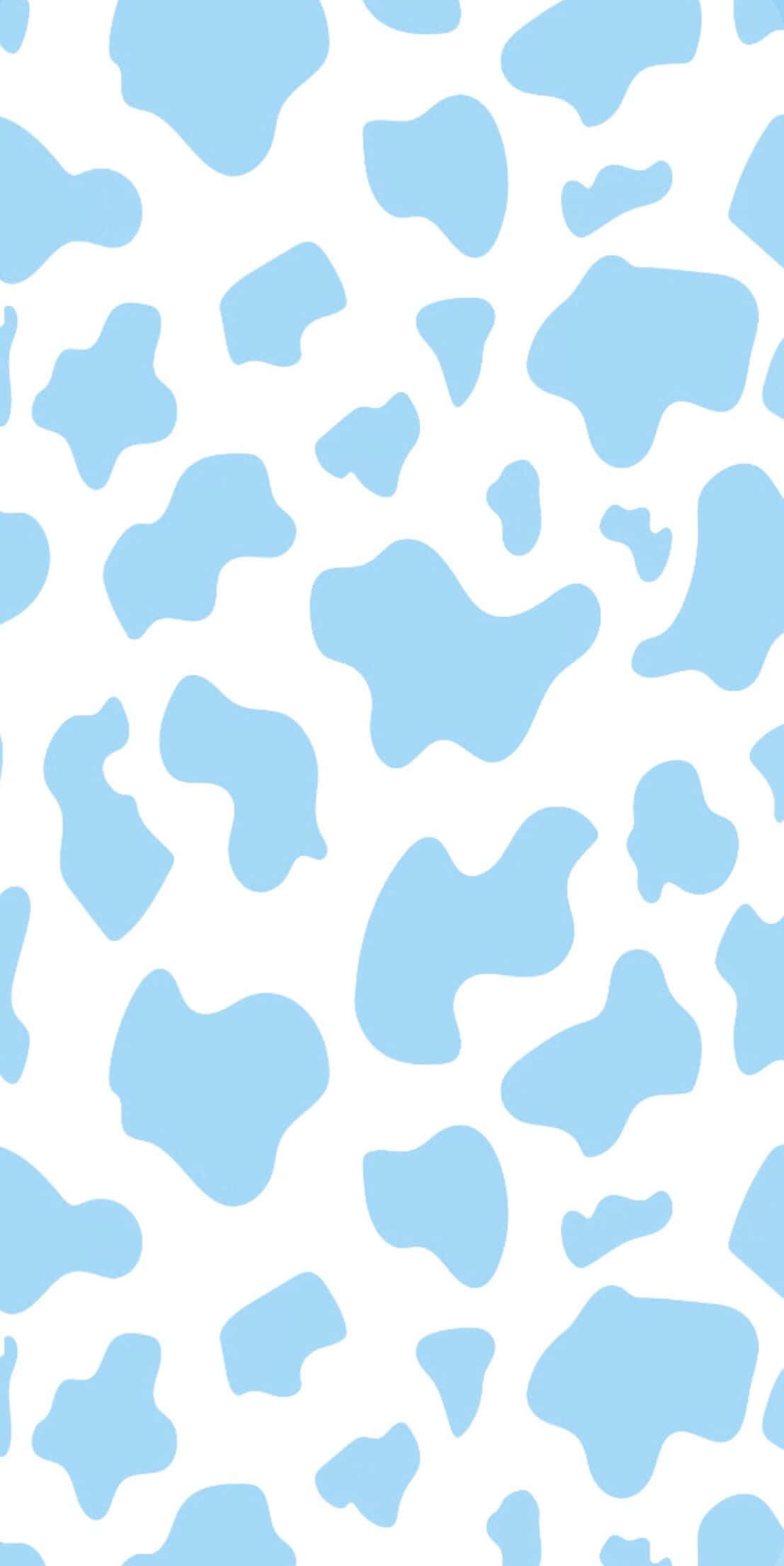 blue cow print, blue and white cow print pattern, soft blue cow spots, Full HD Phone Wallpaper