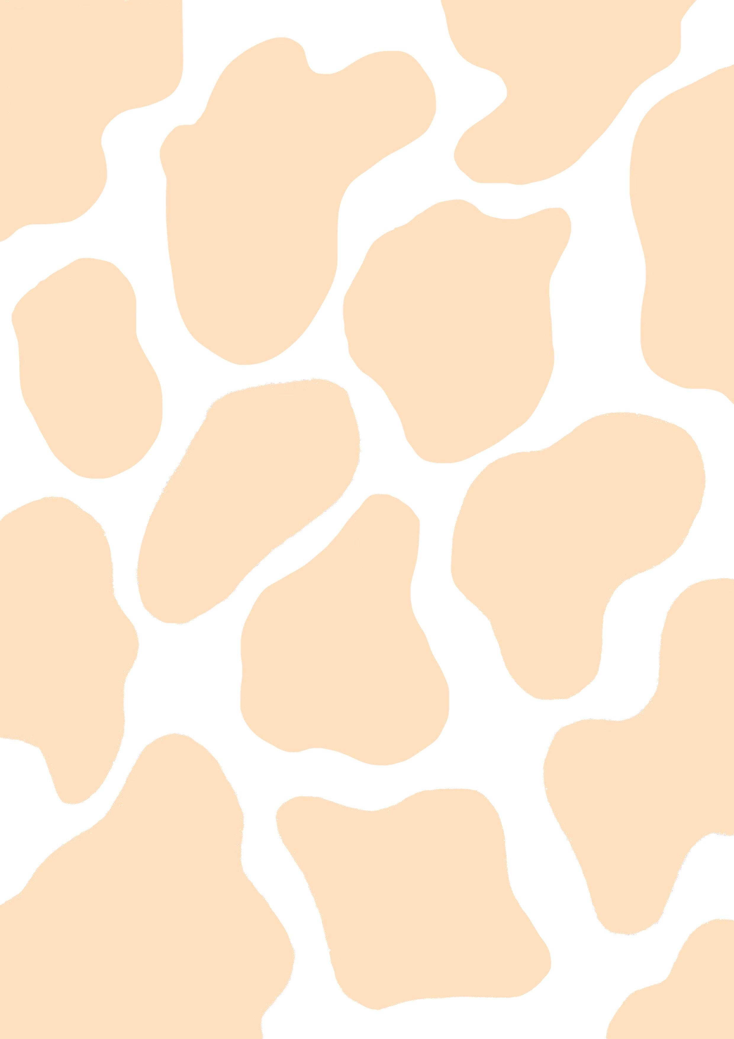 Cow Pattern, peach, white, 2K Phone Wallpaper