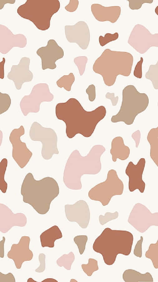 brown cow print, muted pink beige, terracotta tones, SD Phone Wallpaper