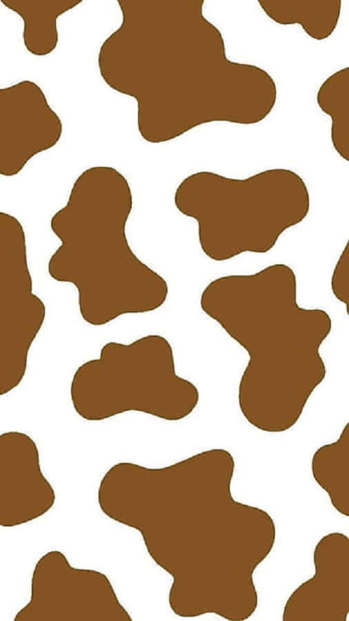 brown cow print, irregular brown patches, clean white background, SD Phone Wallpaper