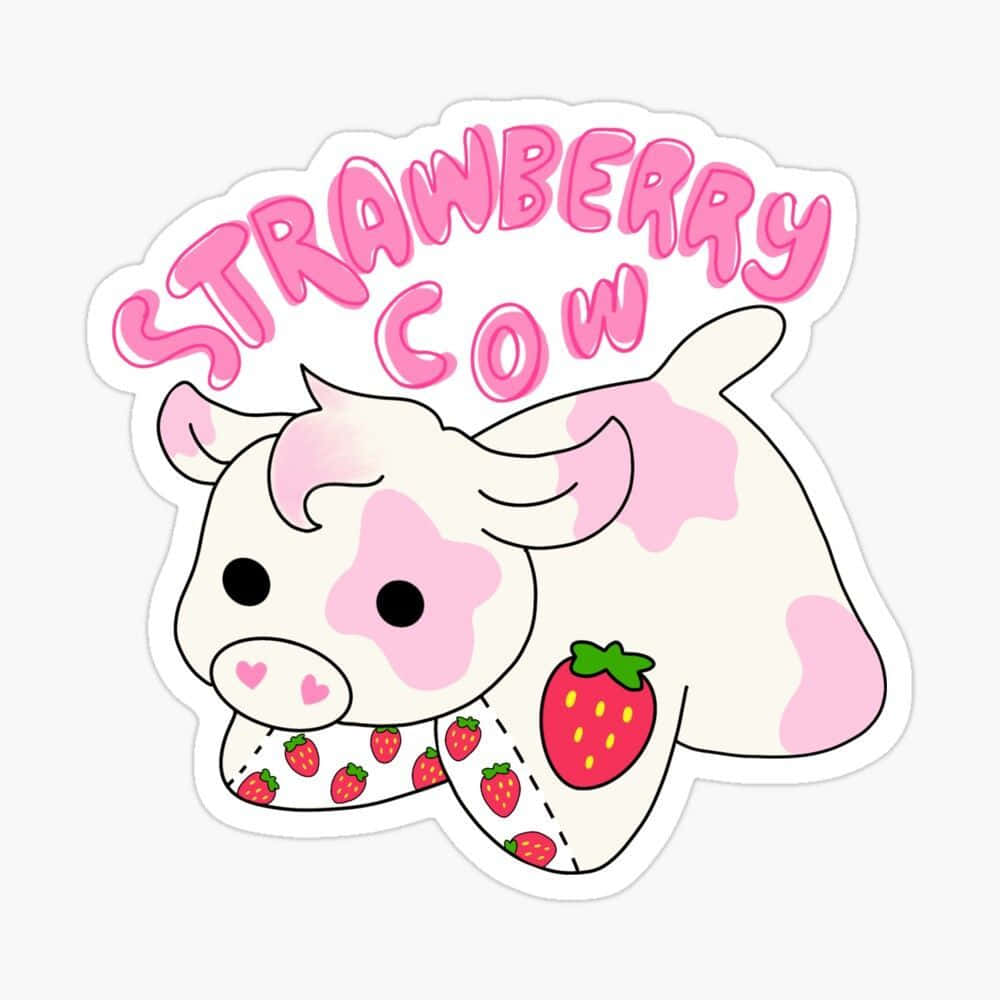 Kawaii, Cute Cow, Pink Spots, SD Desktop Wallpaper