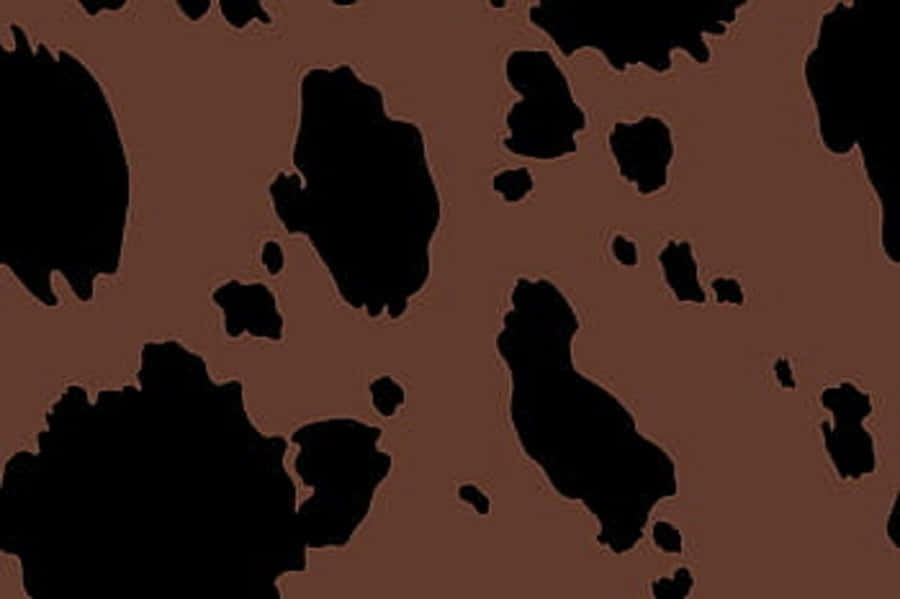 brown cow print, black shapes, rich brown background, SD Desktop Wallpaper
