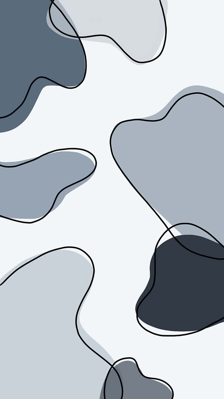 abstract cow print design, gray shapes, black outline, HD Phone Wallpaper