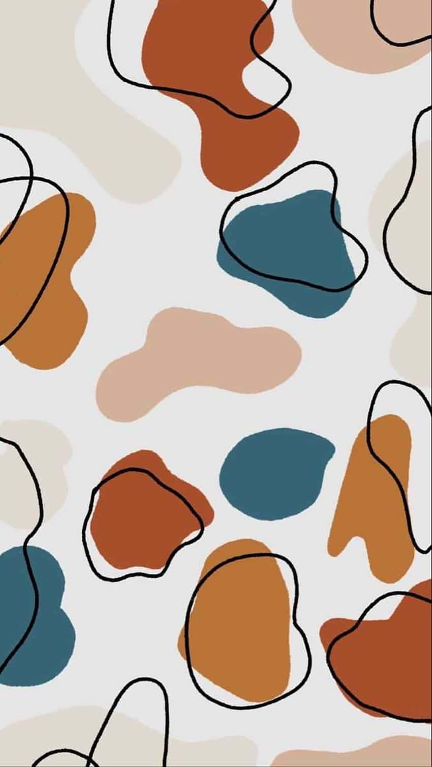 abstract cow print aesthetic pattern, earthy tones, black outline, HD Phone Wallpaper