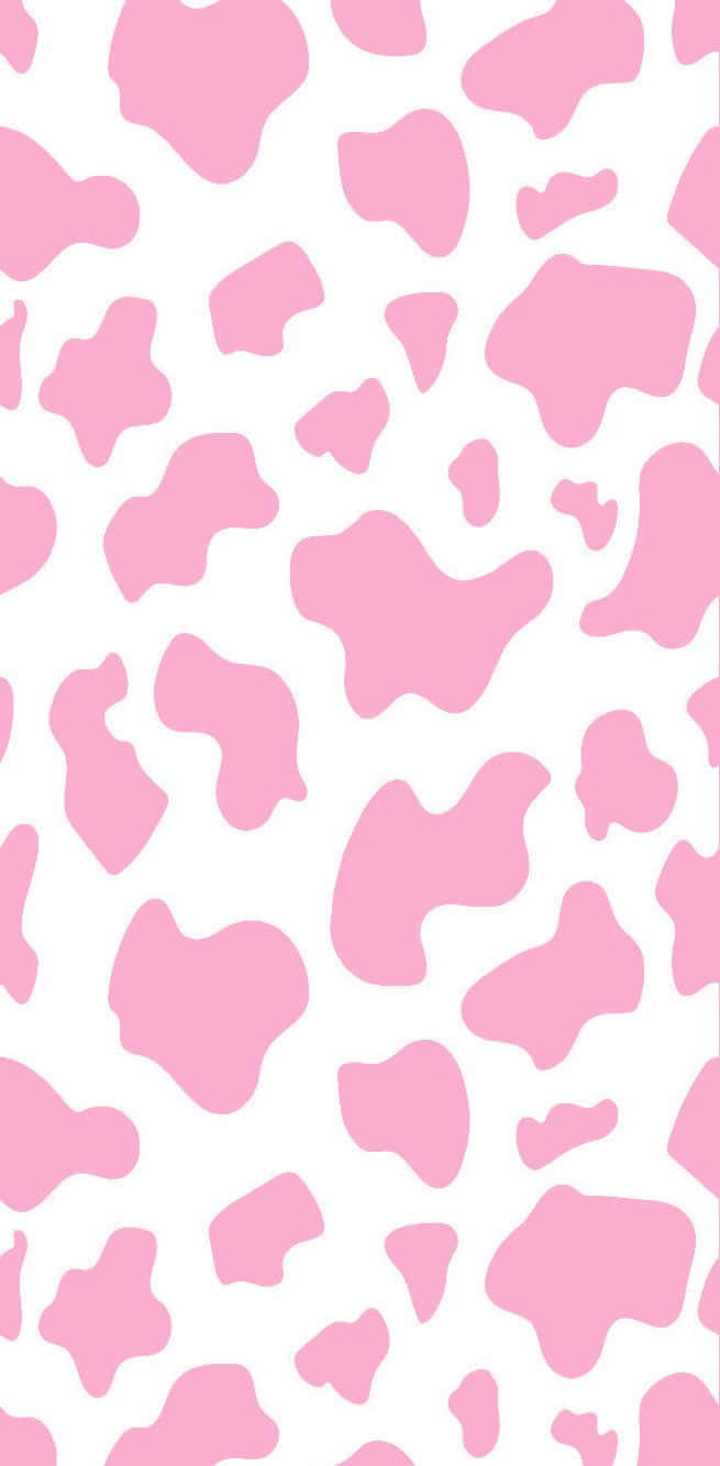 pink cow print pattern, irregular splotches, clean white background, HD Phone Wallpaper
