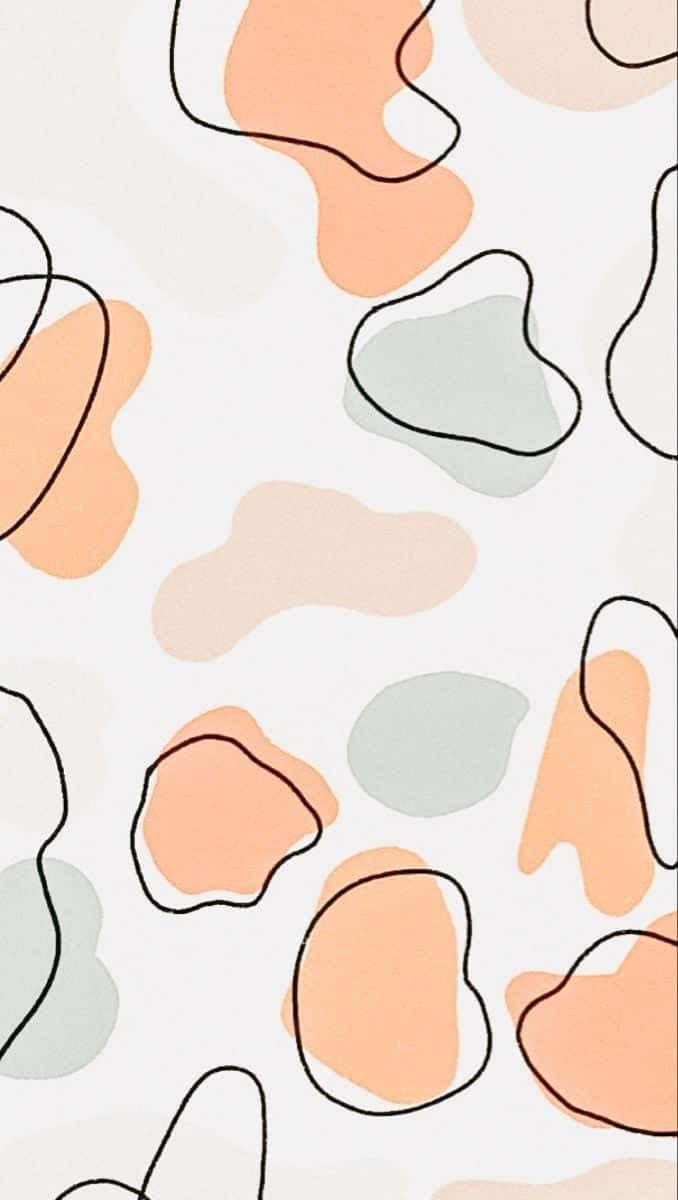 abstract cow print pattern, peach, mint, SD Phone Wallpaper