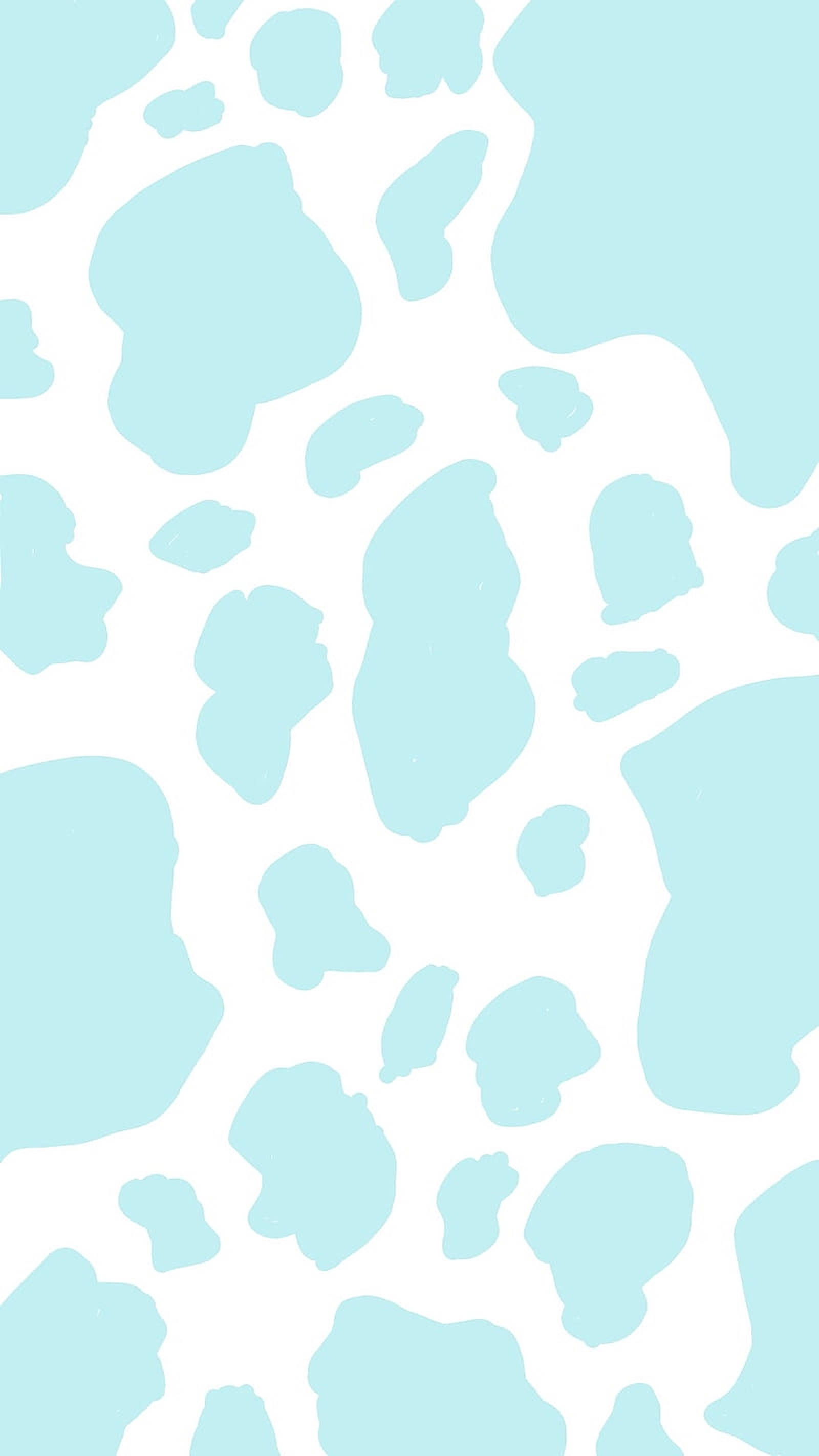 light blue, cow print, white background, 2K Phone Wallpaper