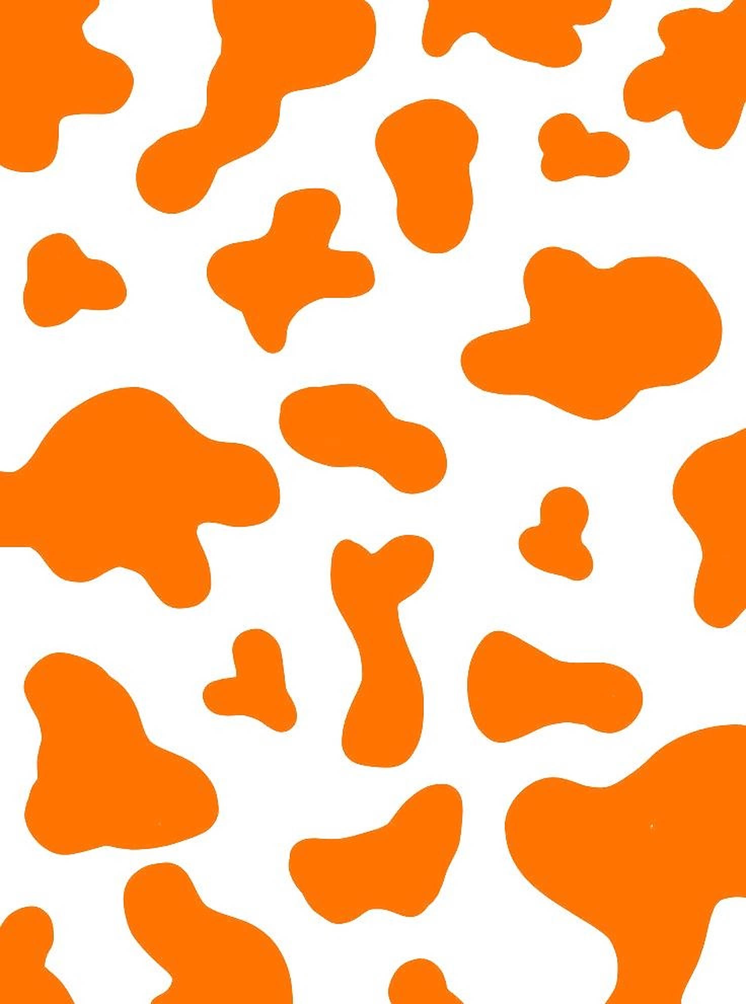 orange cow print, stark white background, vibrant orange, Full HD Phone Wallpaper