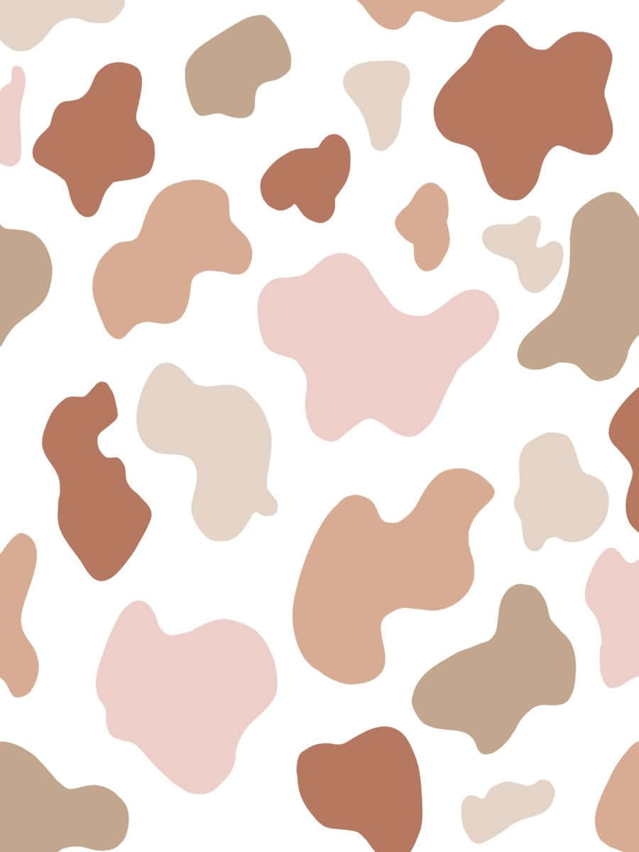 pastel color aesthetic, cow print, soft brown, SD Phone Wallpaper
