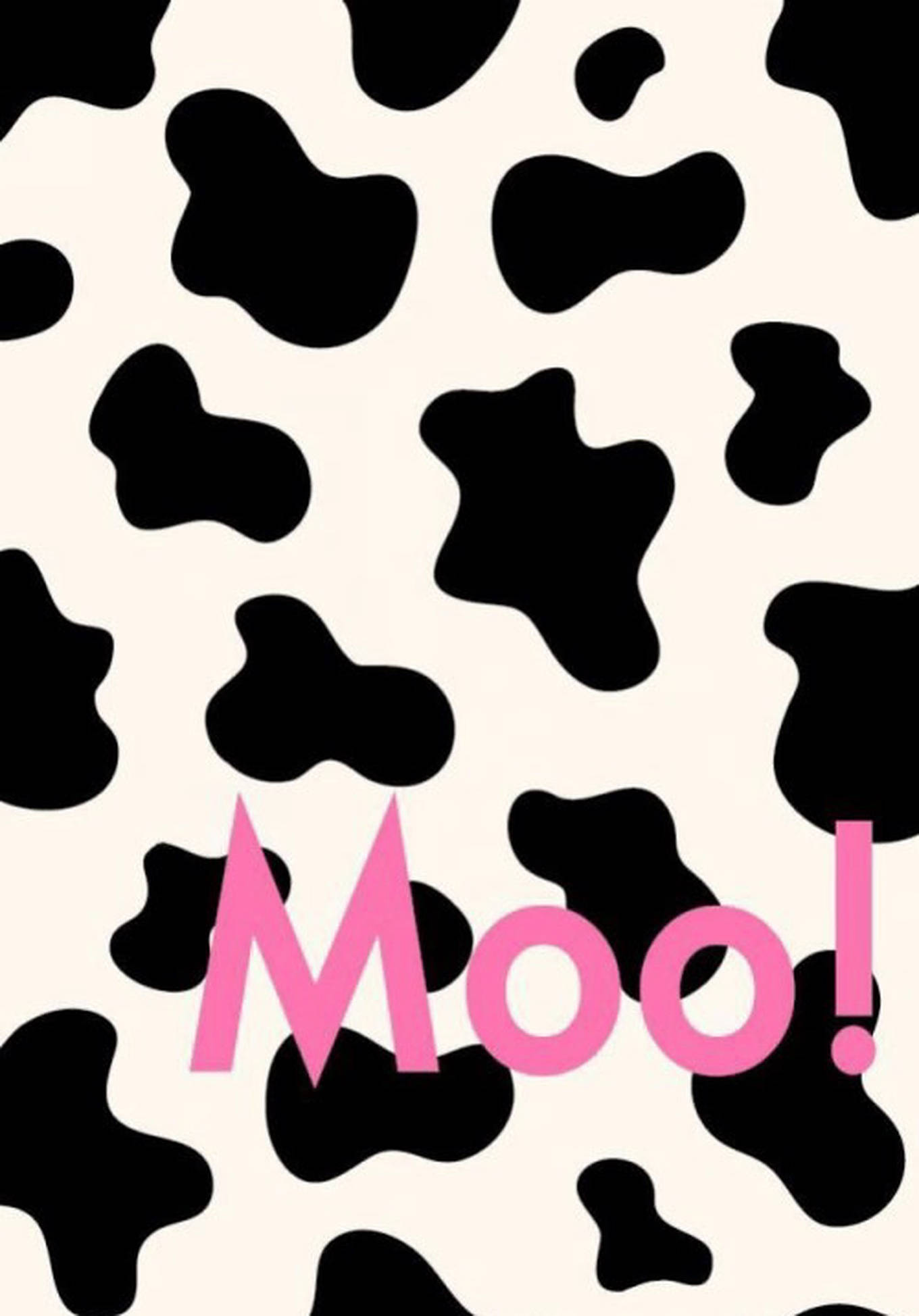 cow print, black and white, pink, Full HD Phone Wallpaper