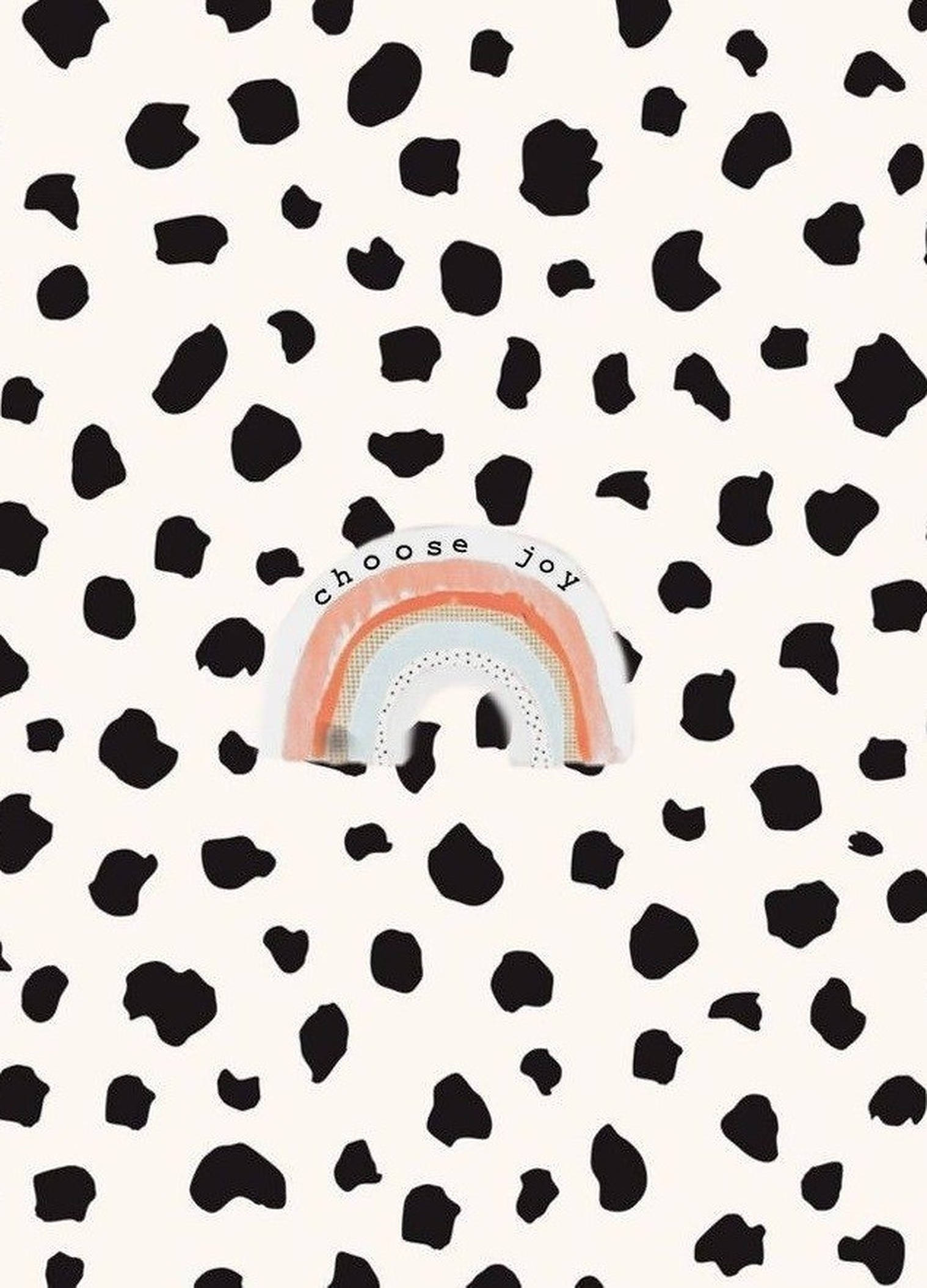 cow print, choose joy, pastel rainbow, Full HD Phone Wallpaper