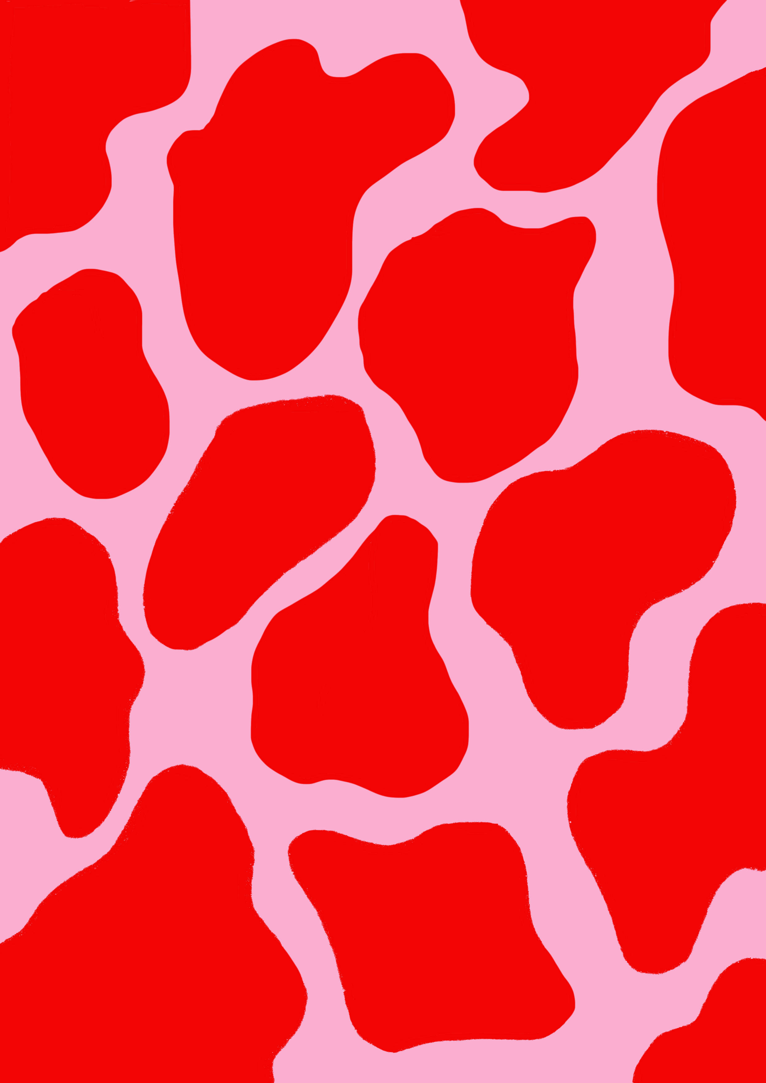 red pink cow print, vibrant red, soft pink, 2K Phone Wallpaper