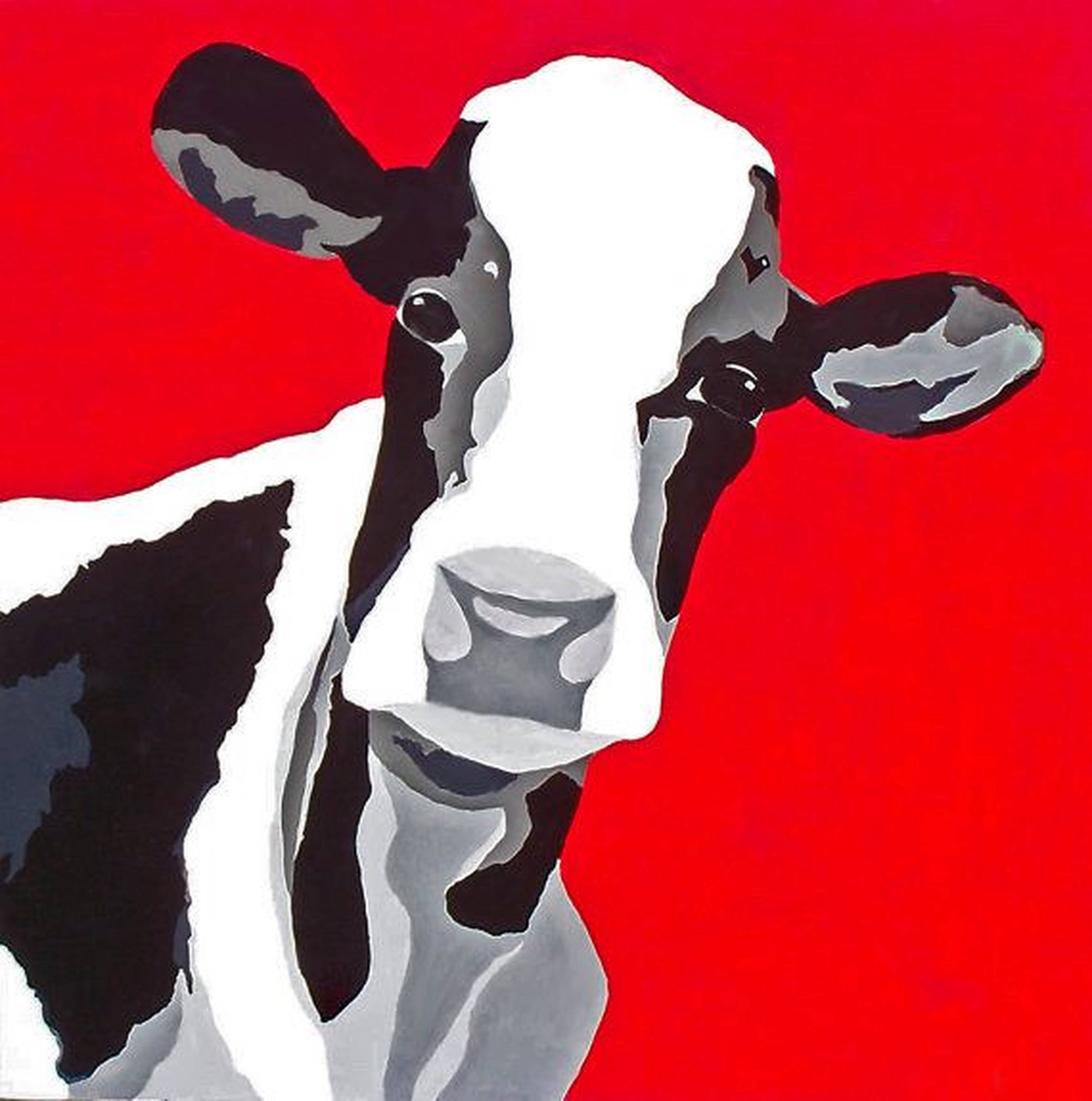 cow print, red, black and white, Full HD Phone Wallpaper