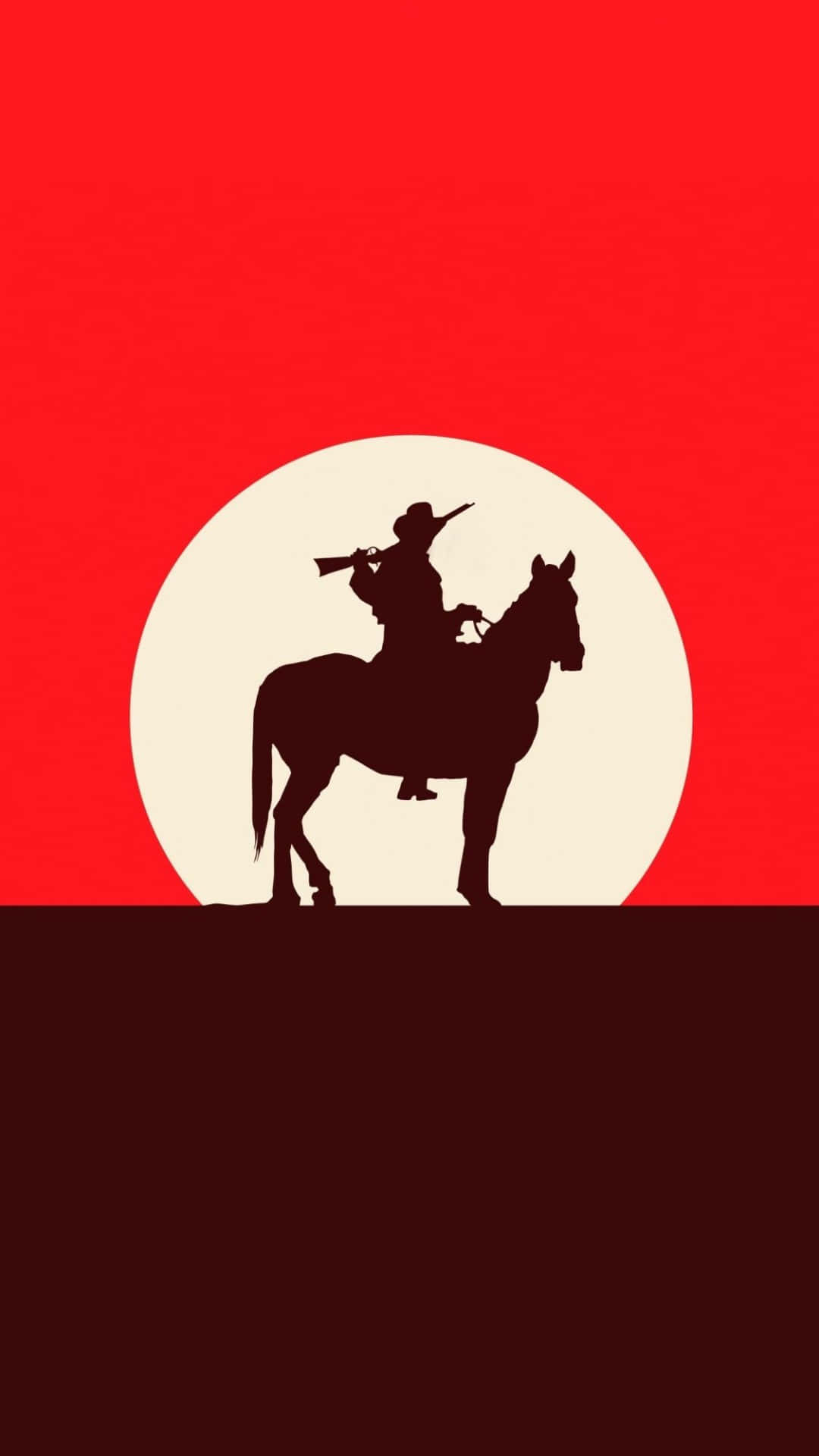 vintage cowboy silhouette, cowboy silhouette, rifle, Full HD Phone Wallpaper