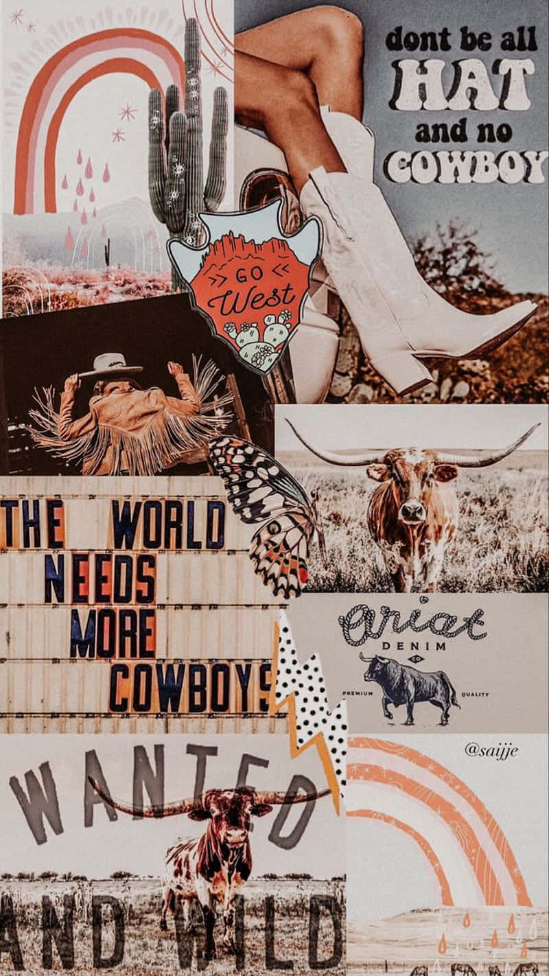 cowboy boots, cacti, rainbows, HD Phone Wallpaper