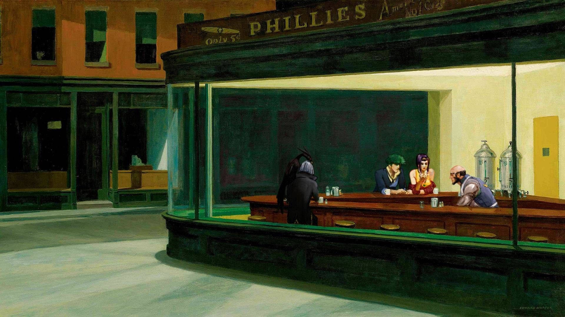 Cowboy Bebop, 1940s diner, night, Full HD Desktop Wallpaper