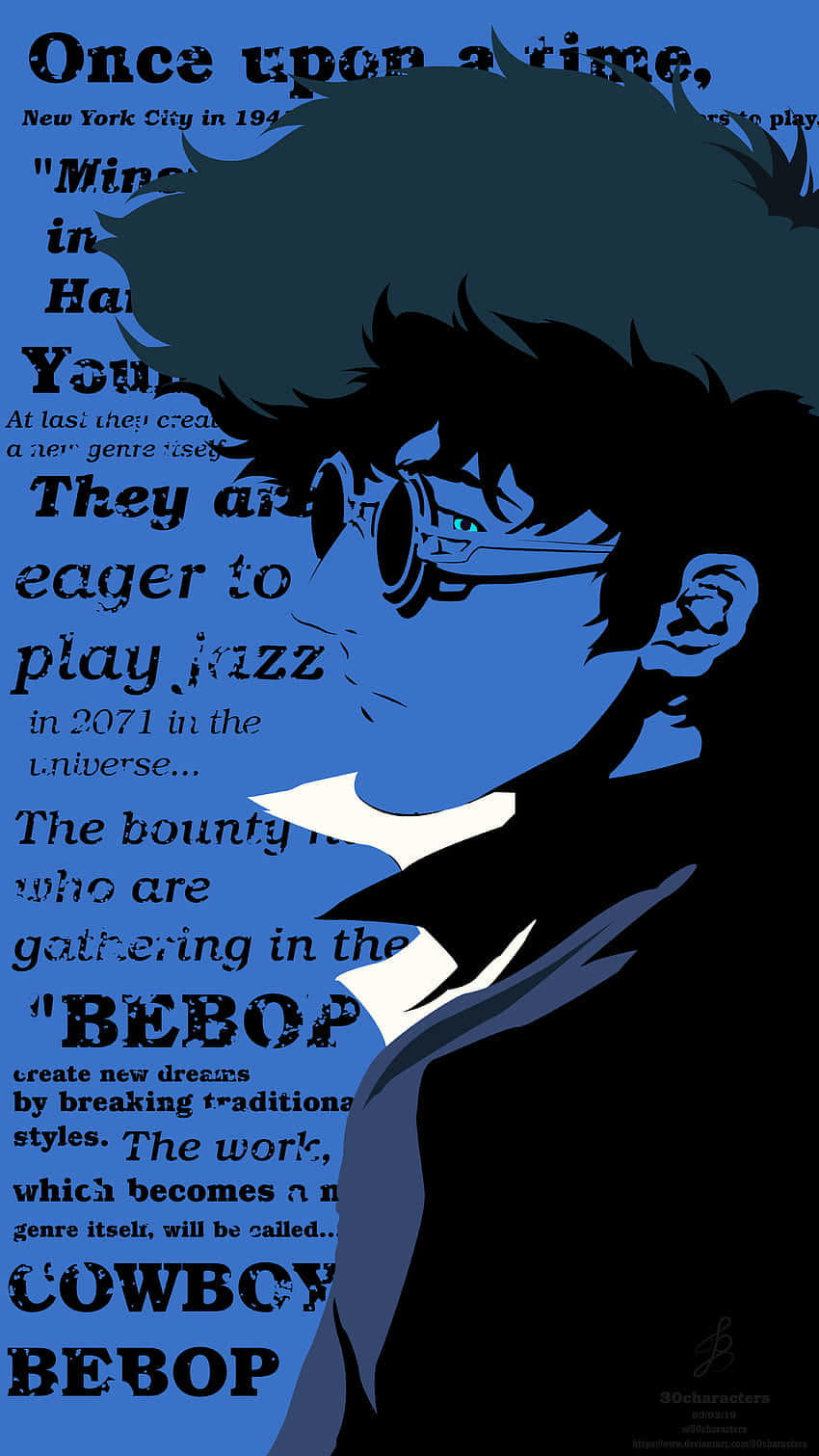 Cowboy Bebop, blue silhouette, goggles, HD Phone Wallpaper