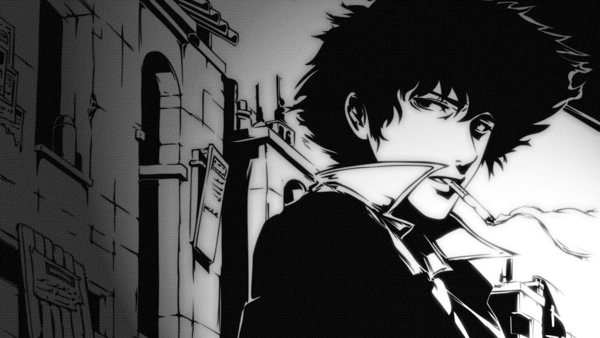 Cowboy Bebop, spiky hair, cigarette, Full HD Desktop Wallpaper