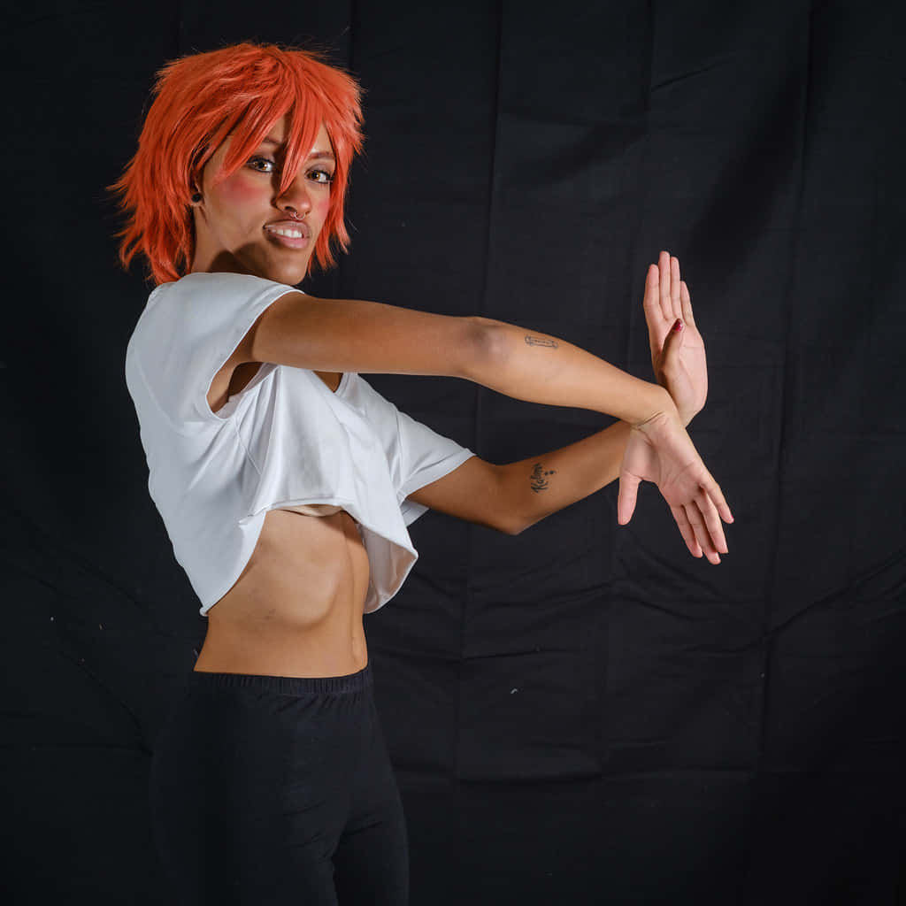 Cowboy Bebop, Edward, vibrant orange hair, SD Desktop Wallpaper
