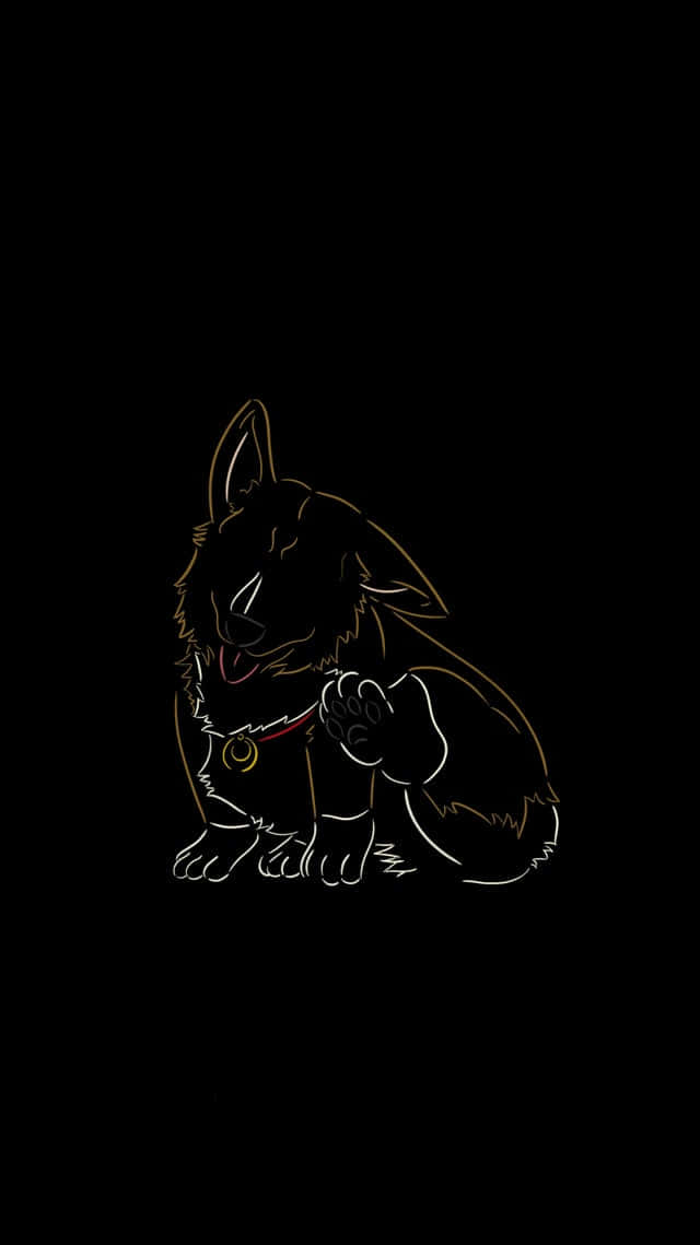 Cowboy Bebop, Ein, white line art, SD Phone Wallpaper