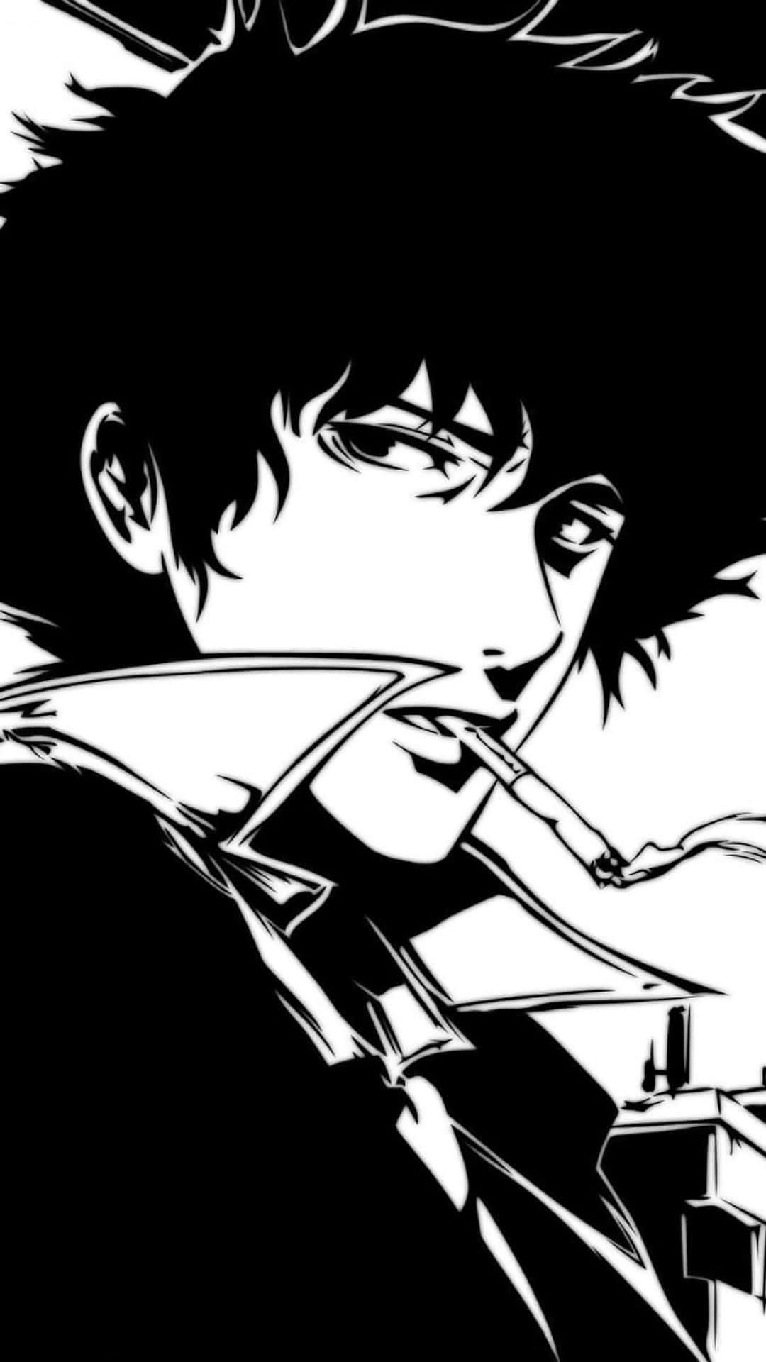 Cowboy Bebop, spiky-haired man, smoking a cigarette, Full HD Phone Wallpaper