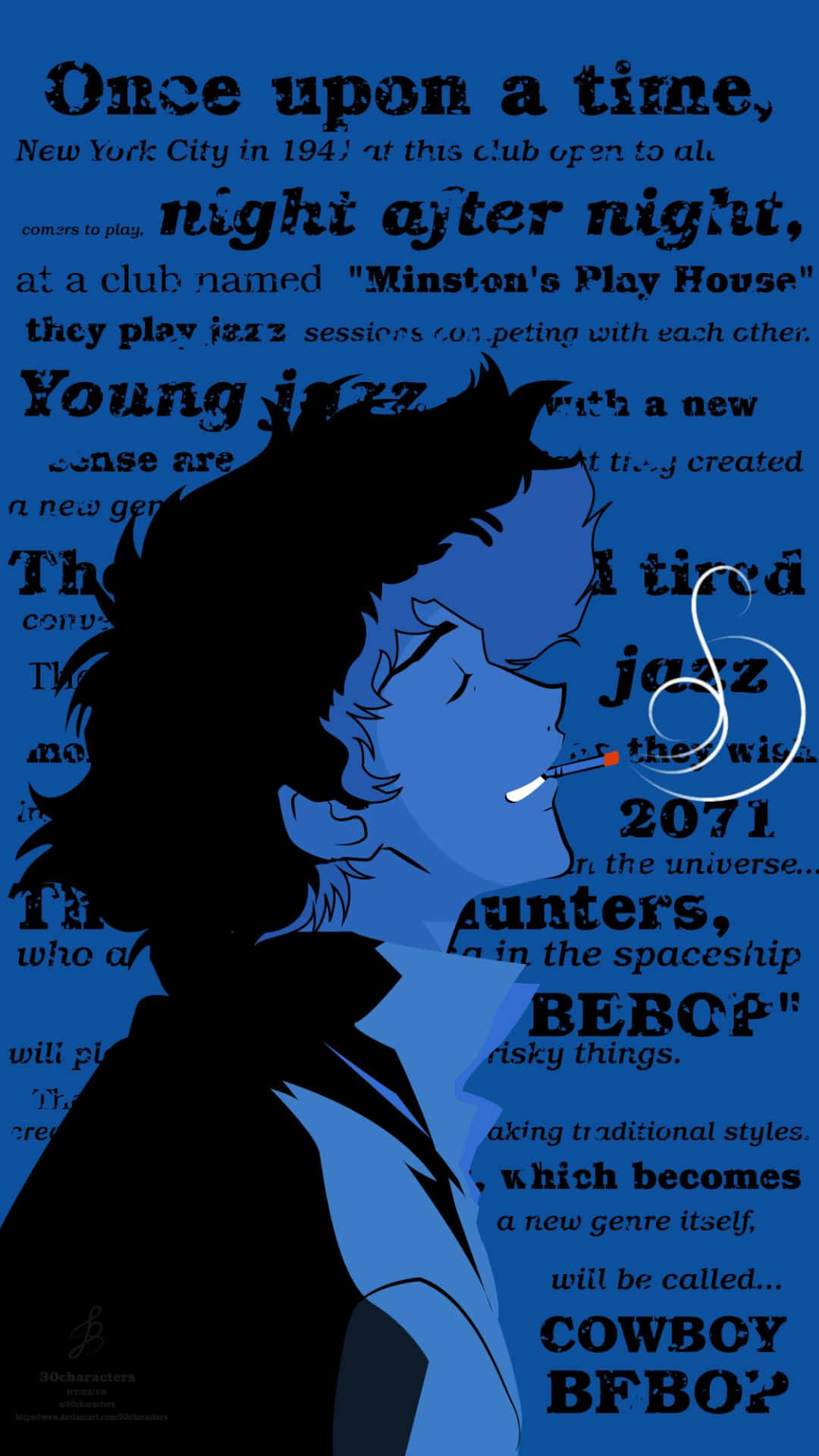 Cowboy Bebop, iPhone, anime-style silhouette, Full HD Phone Wallpaper