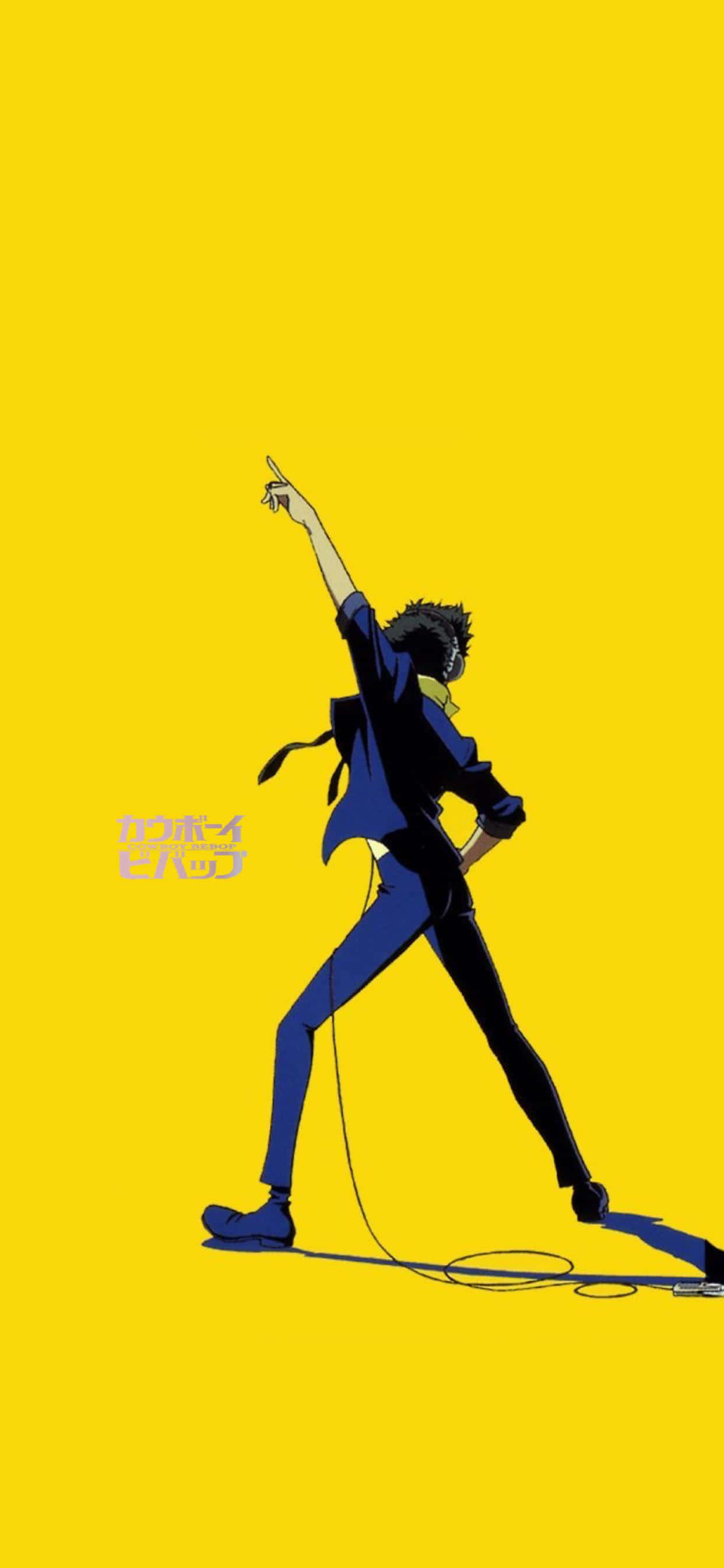 Cowboy Bebop, iPhone, blue suit, 2K Phone Wallpaper