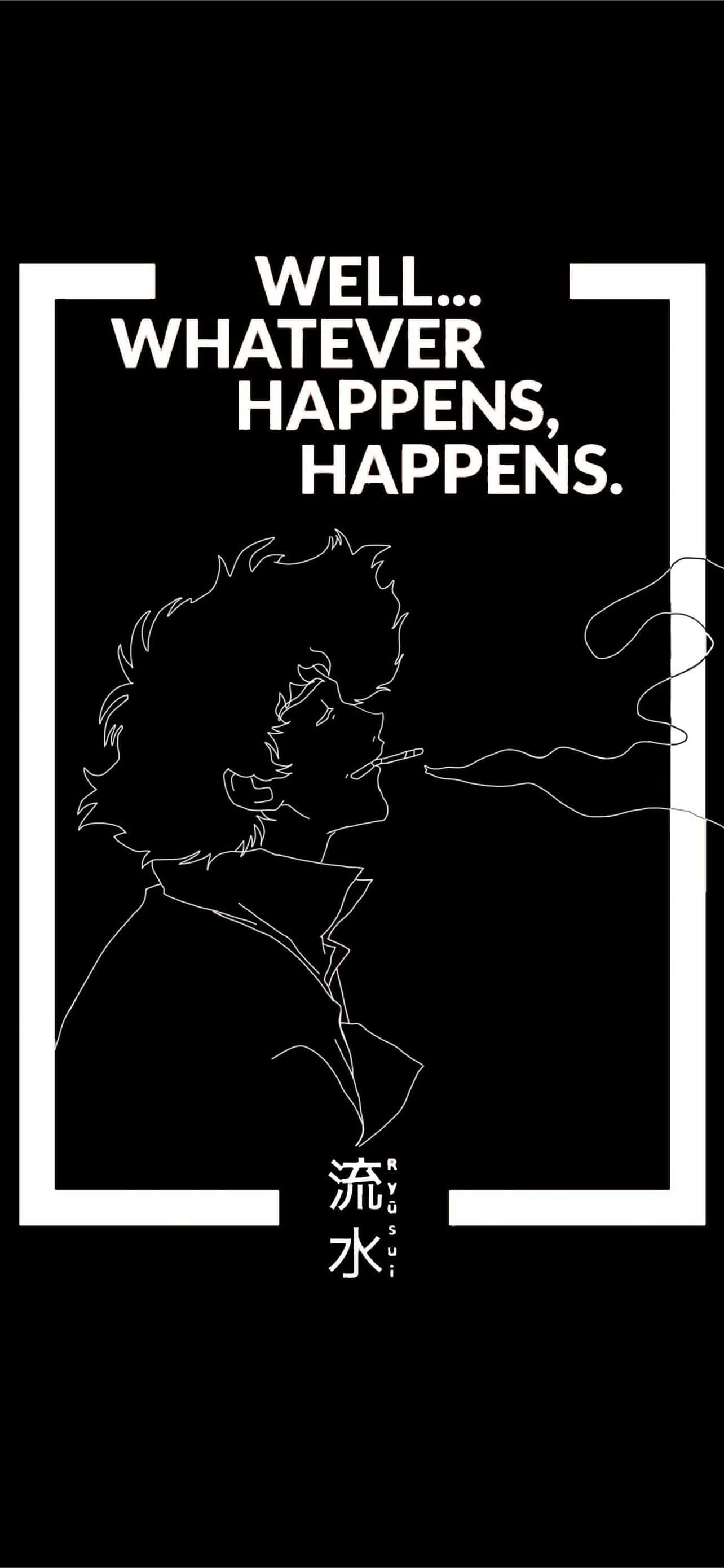 Cowboy Bebop, iPhone, minimalist white line art silhouette, 2K Phone Wallpaper