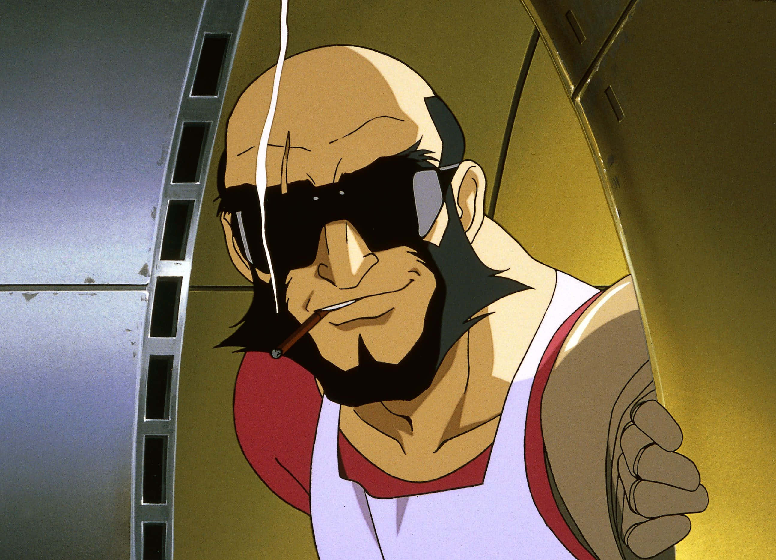Jet Black, Cowboy Bebop, bald anime man, 2K Desktop Wallpaper