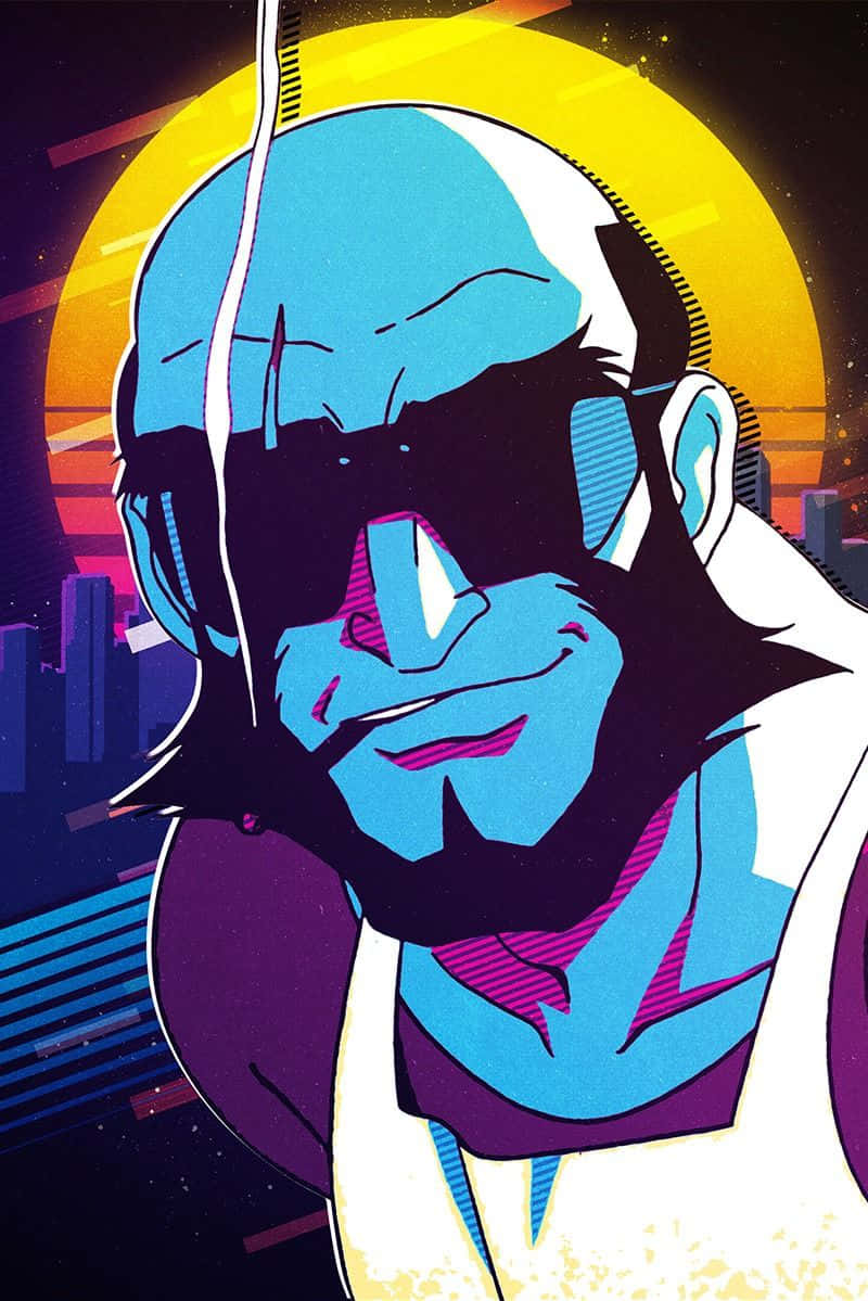 Cowboy Bebop, Jet Black, neon cityscape, SD Phone Wallpaper
