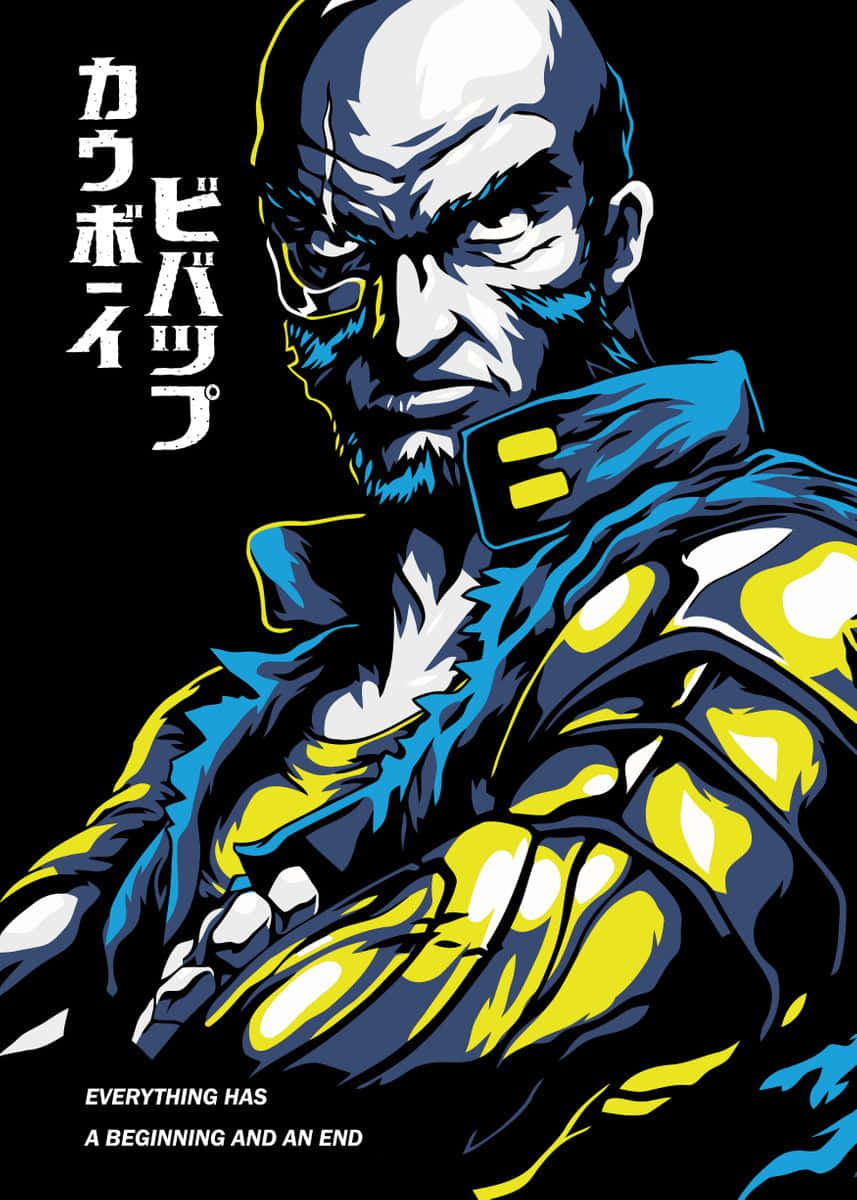 Jet Black, Cowboy Bebop, blue and yellow jacket, SD Phone Wallpaper